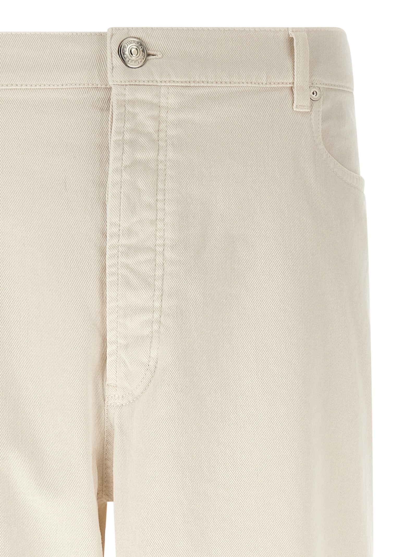 Brunello Cucinelli Weiße Baumwolljeans im Relaxed Fit