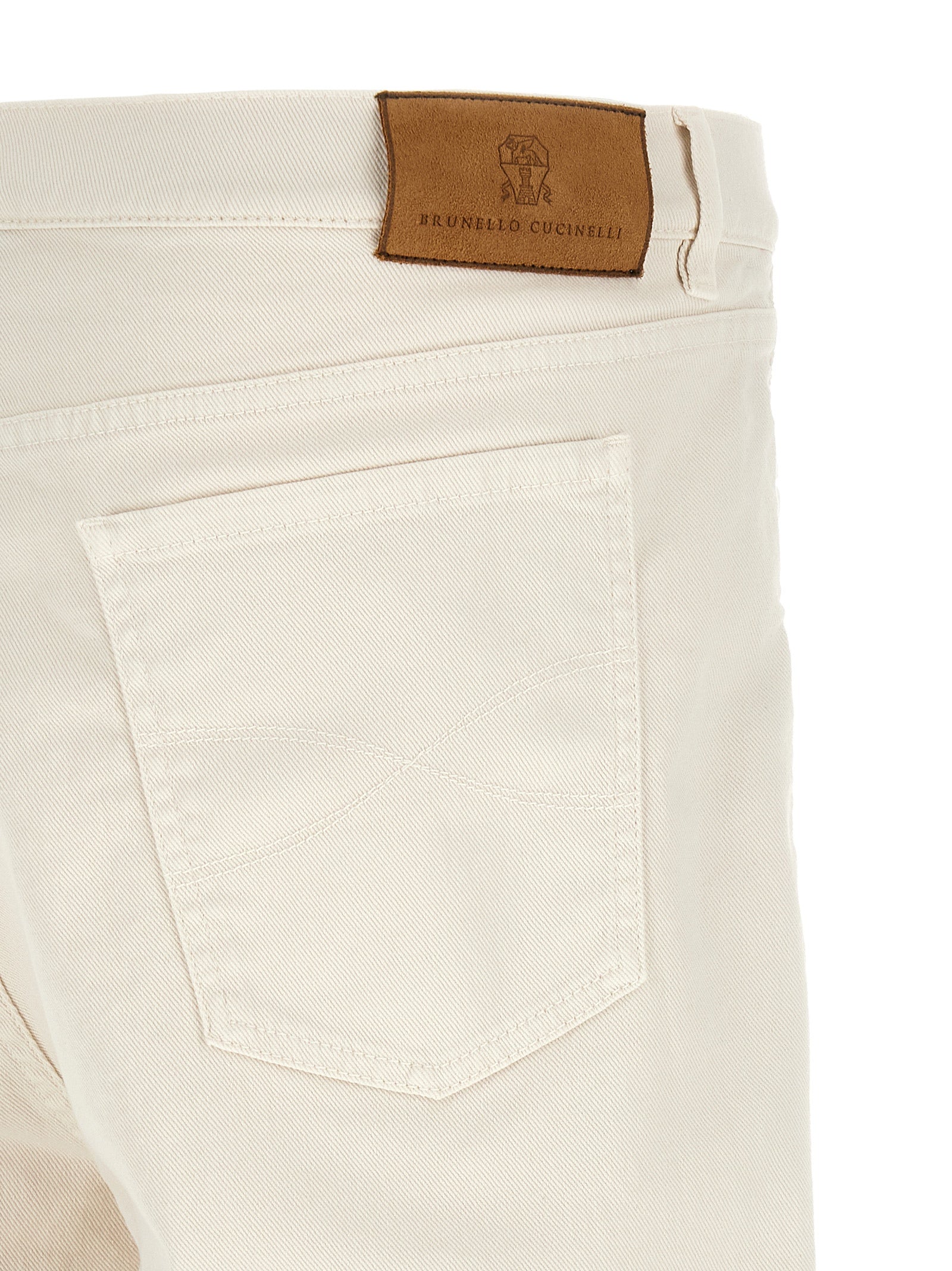 Brunello Cucinelli Weiße Baumwolljeans im Relaxed Fit