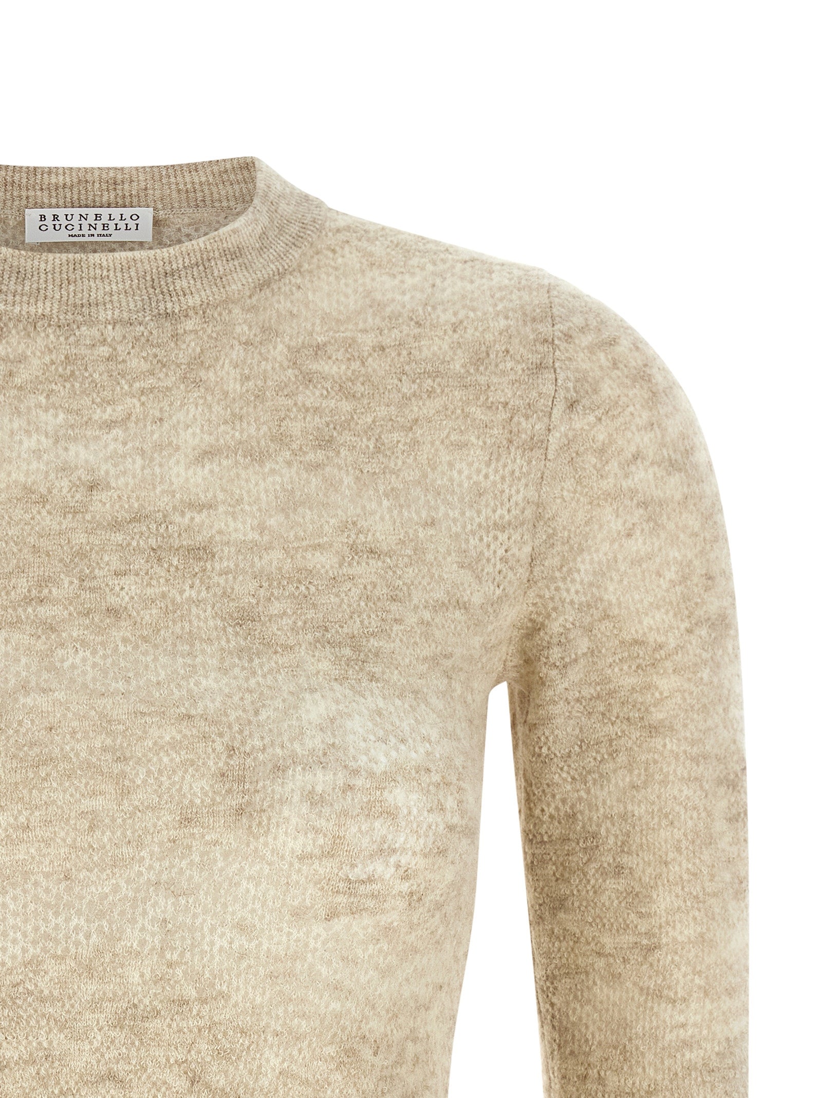 Brunello Cucinelli Beige Seidenstrickjacke