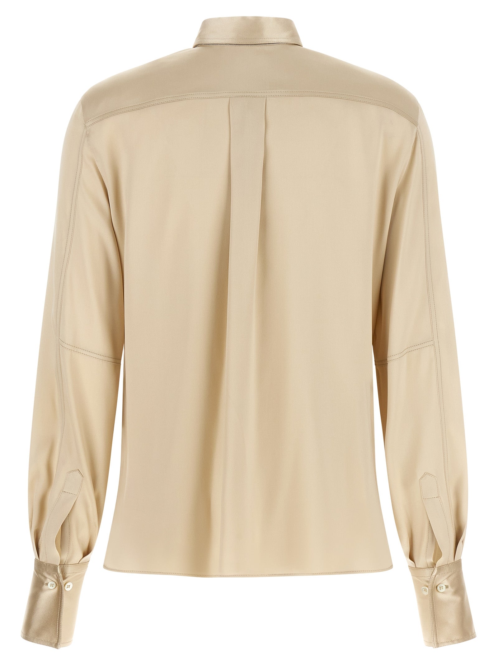 Brunello Cucinelli Beige Seidenbluse