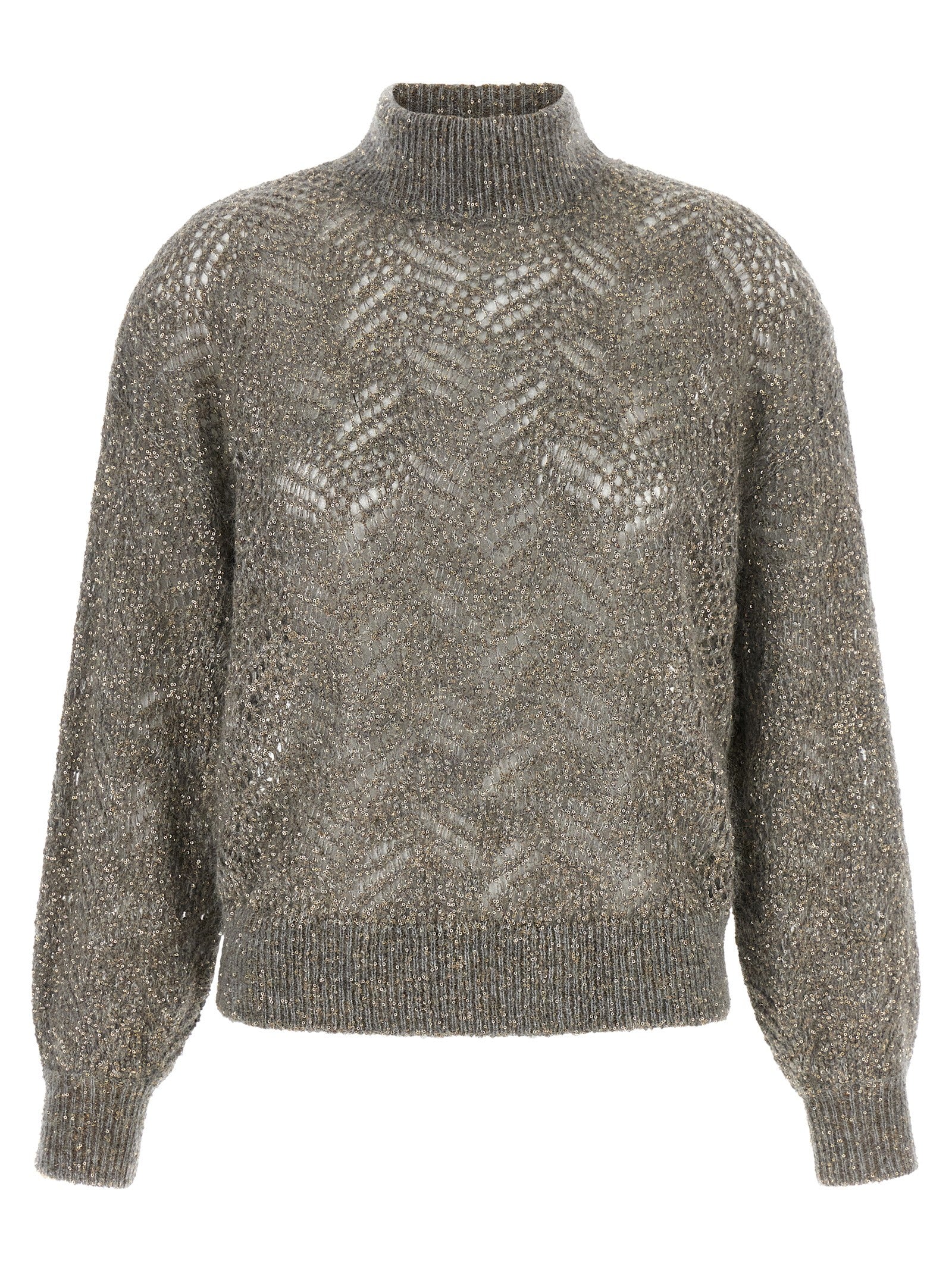 Brunello Cucinelli Grauer Cardigan aus Polyamid