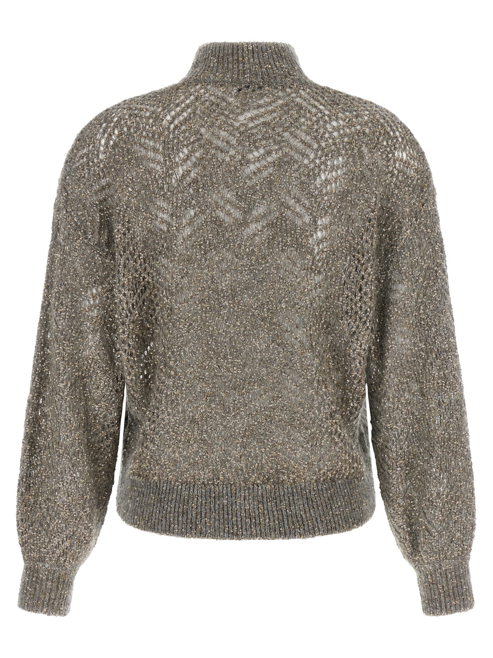 Brunello Cucinelli Grauer Cardigan aus Polyamid