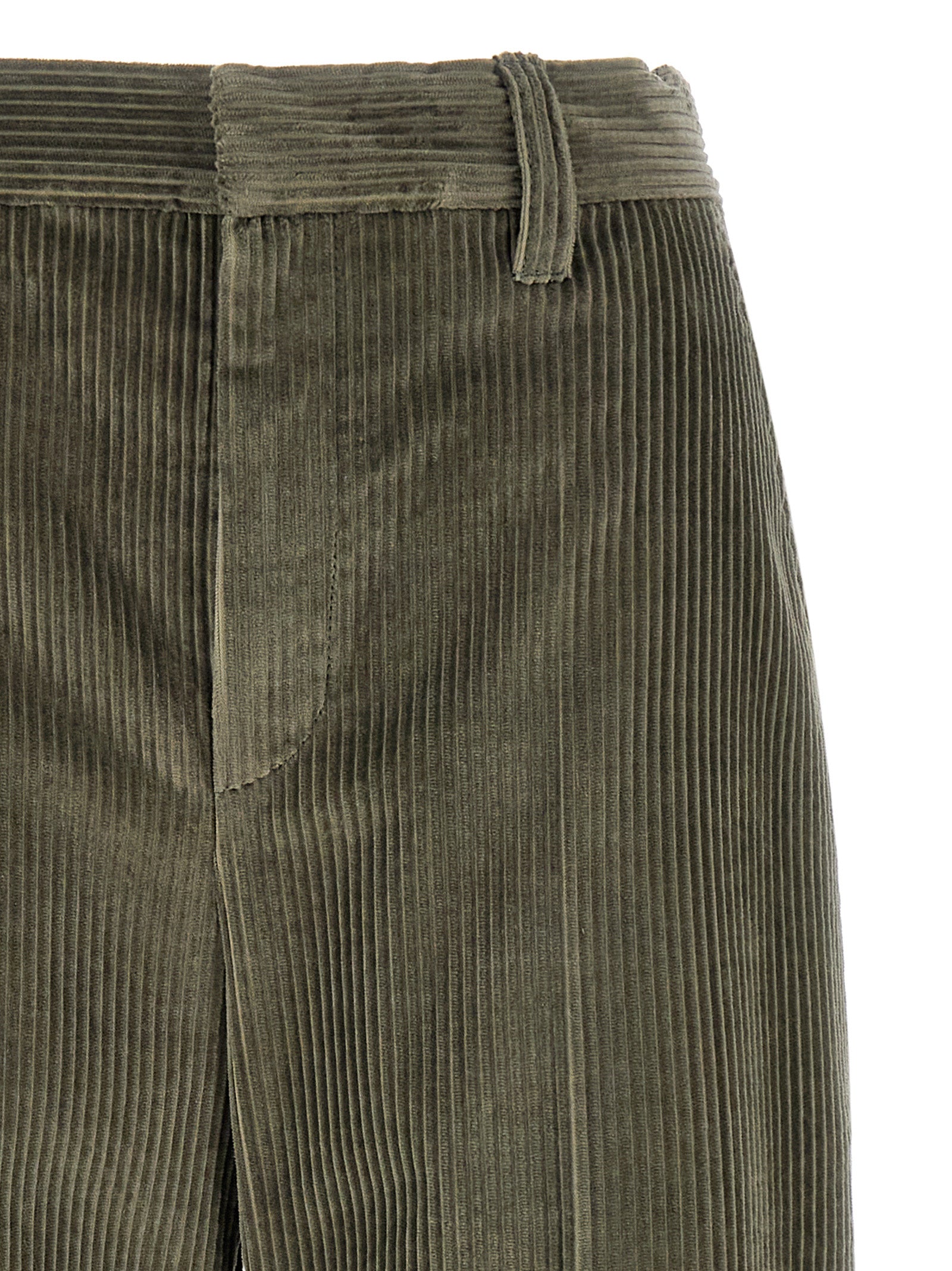 Brunello Cucinelli Ausgestellte Baumwollhose in Grün