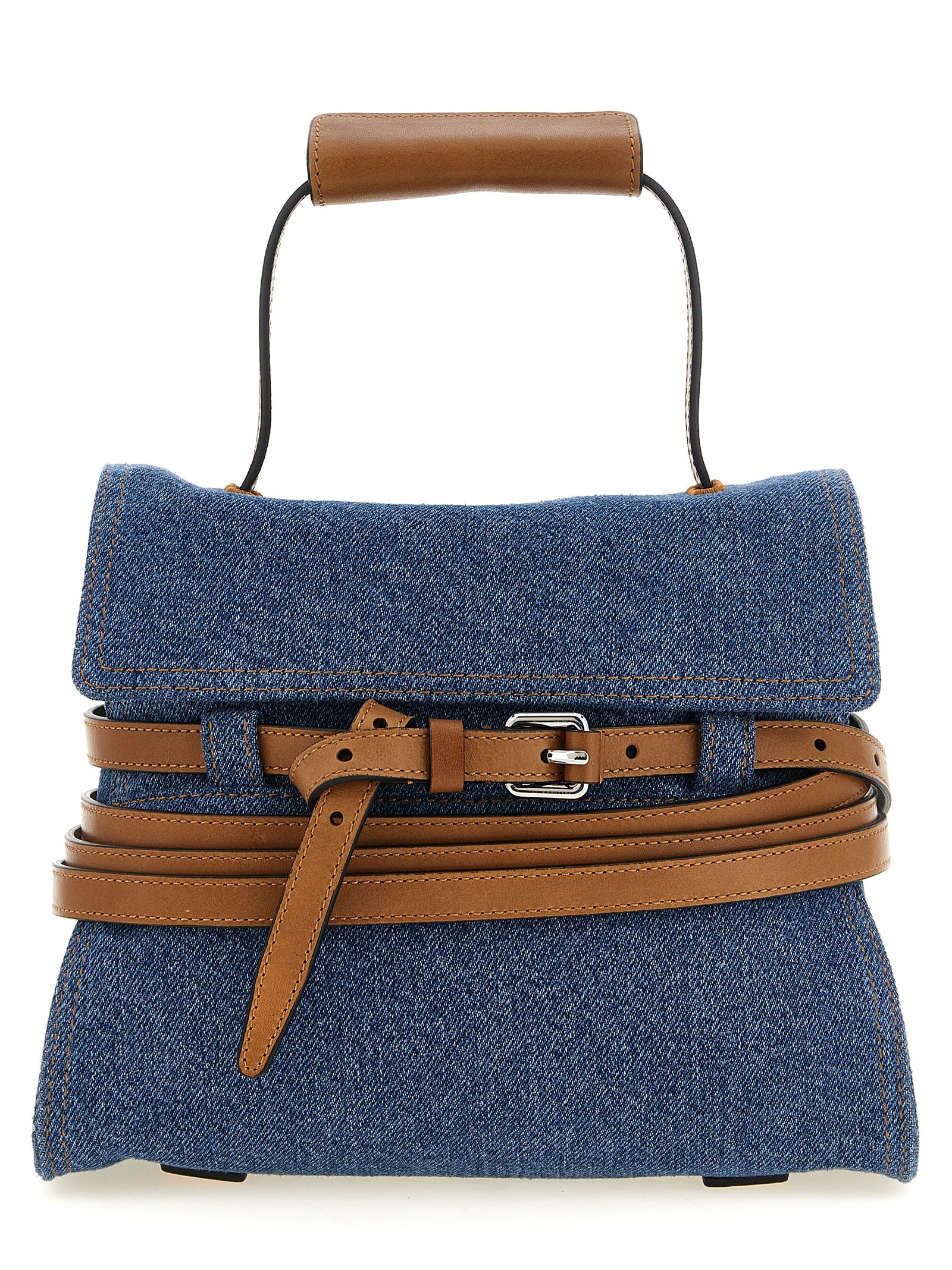 Moschino Blaue Baumwoll-Handtasche