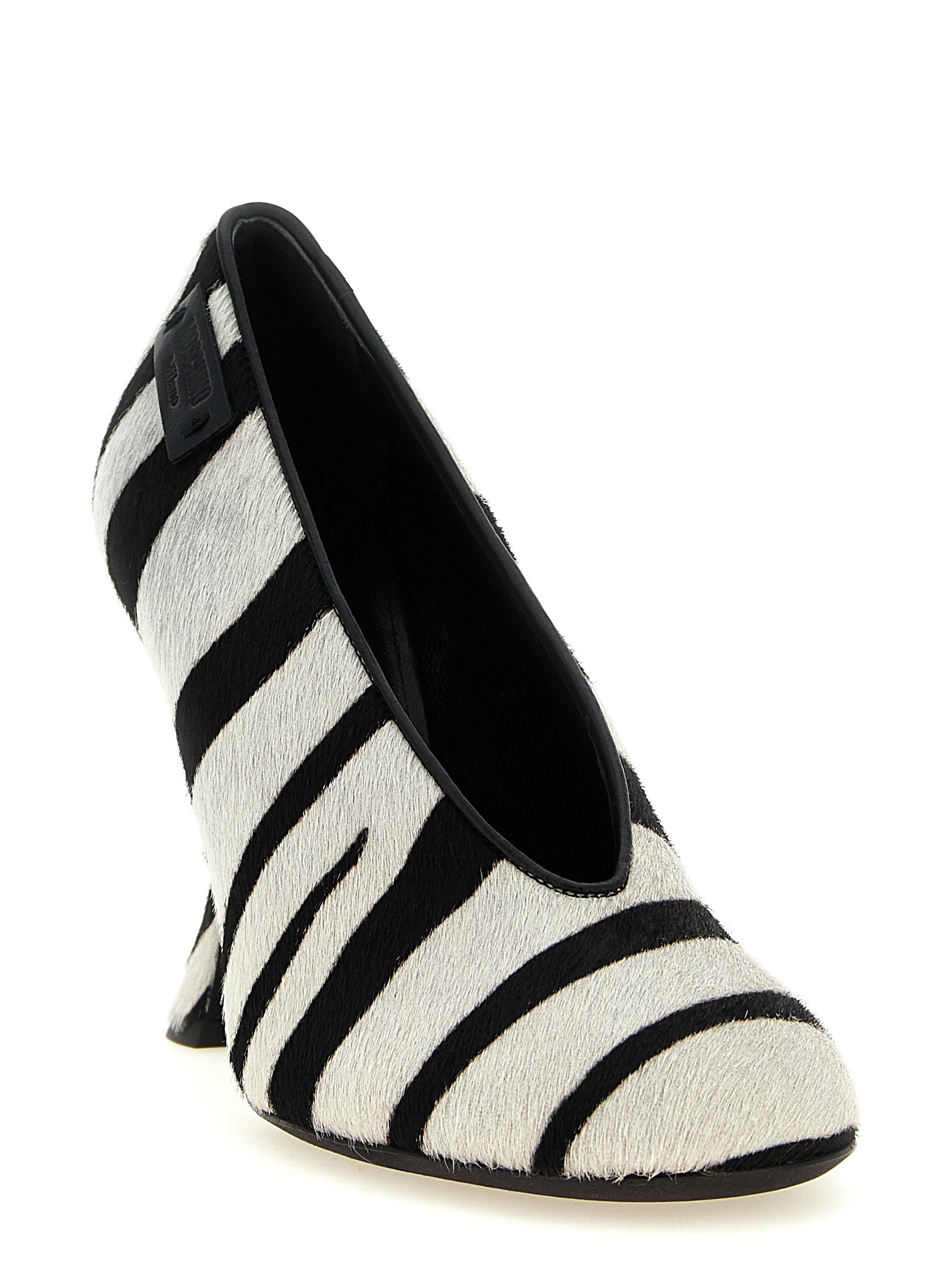 Moschino Zweifarbige Pumps aus Kalbsleder mit hohem Absatz