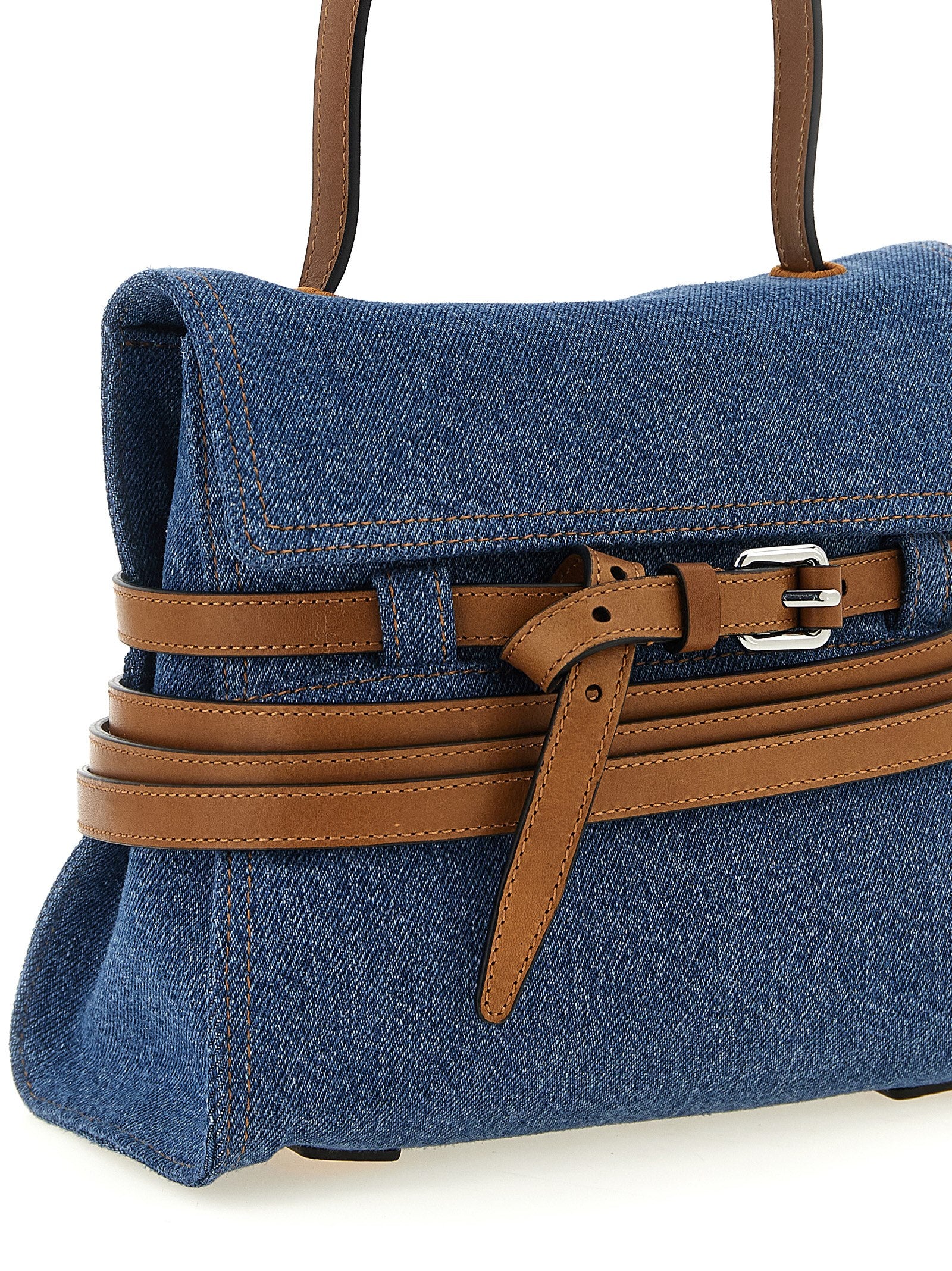 Moschino Blaue Baumwoll-Handtasche