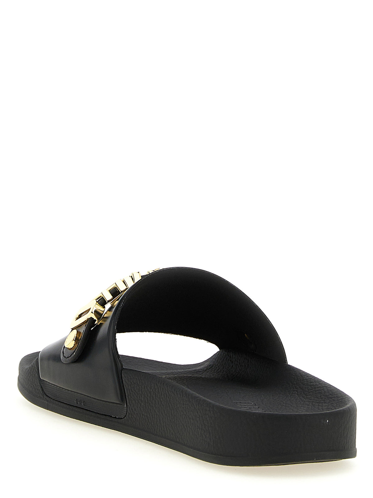 Moschino Gold Pvc Slides
