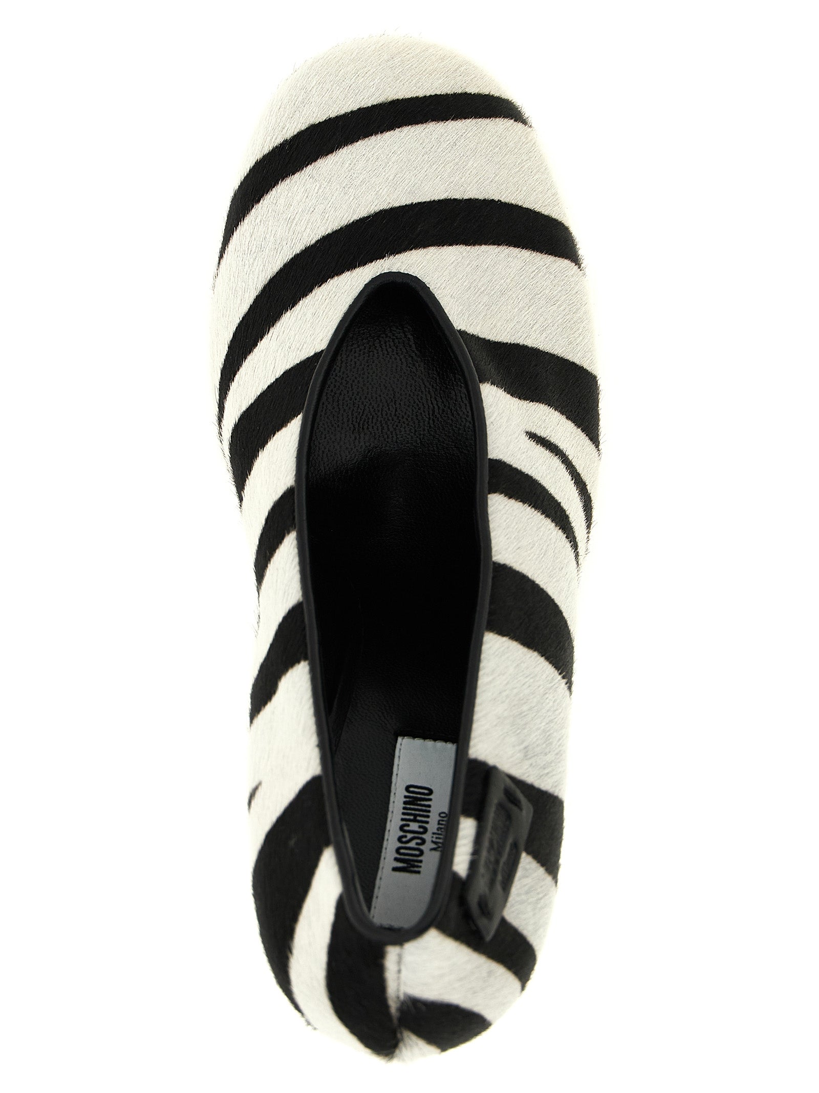 Moschino Zweifarbige Pumps aus Kalbsleder mit hohem Absatz