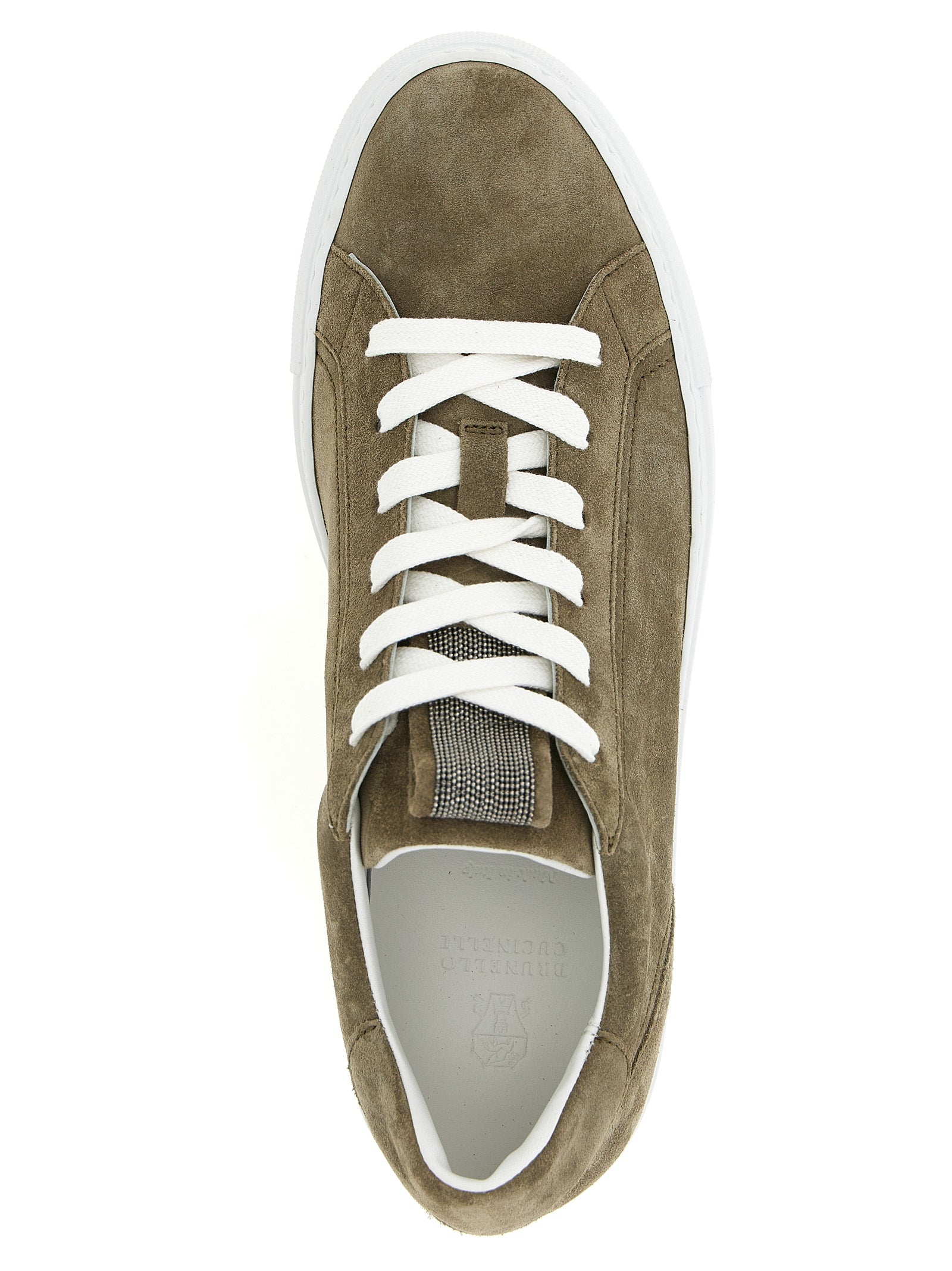 Brunello Cucinelli Graue Kalbsleder Low-Top-Sneaker