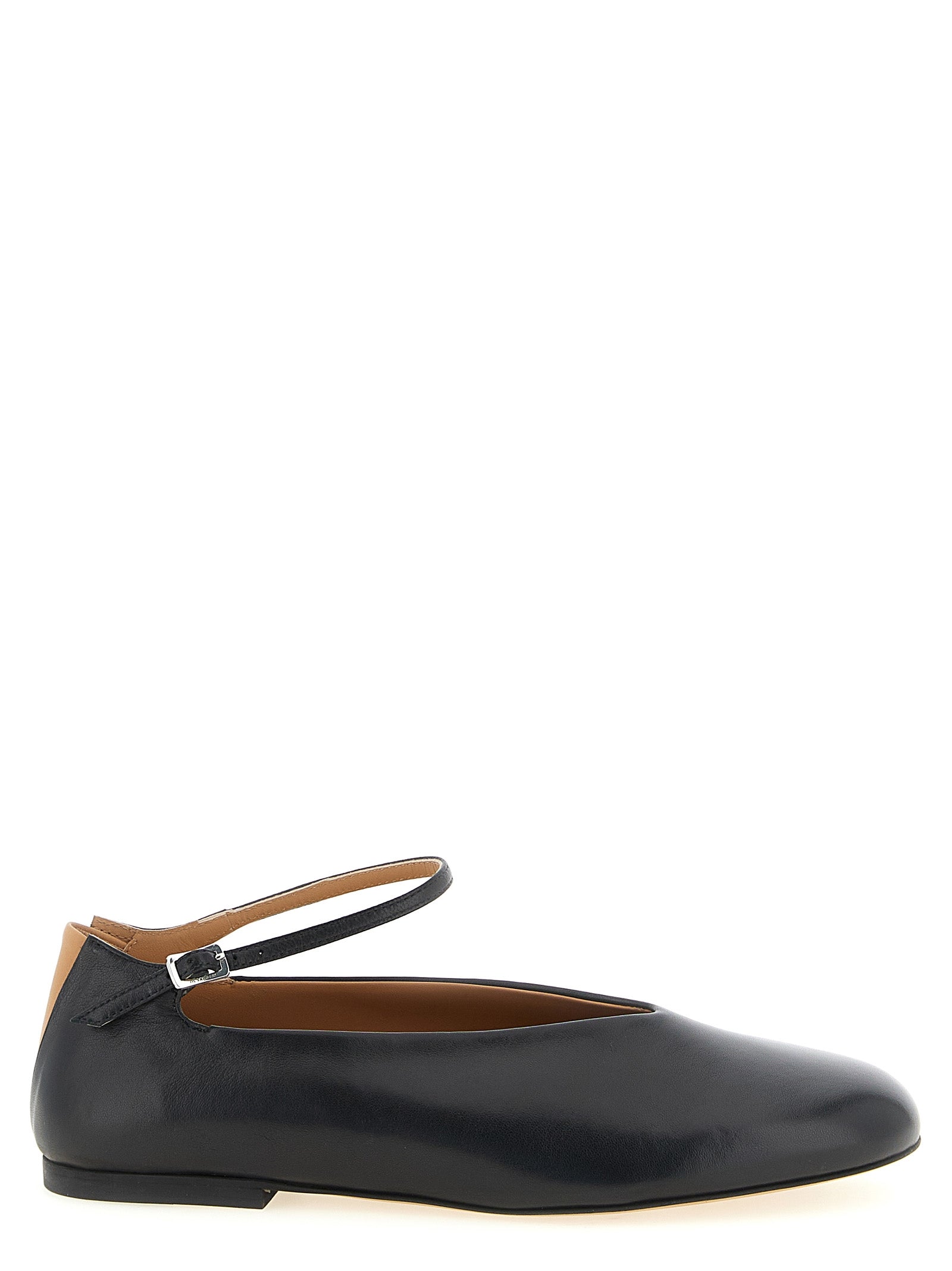 Jil Sander Schwarze Ballerinas aus Kalbsleder