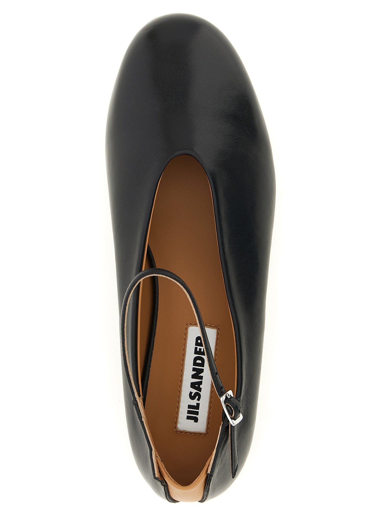Jil Sander Schwarze Ballerinas aus Kalbsleder
