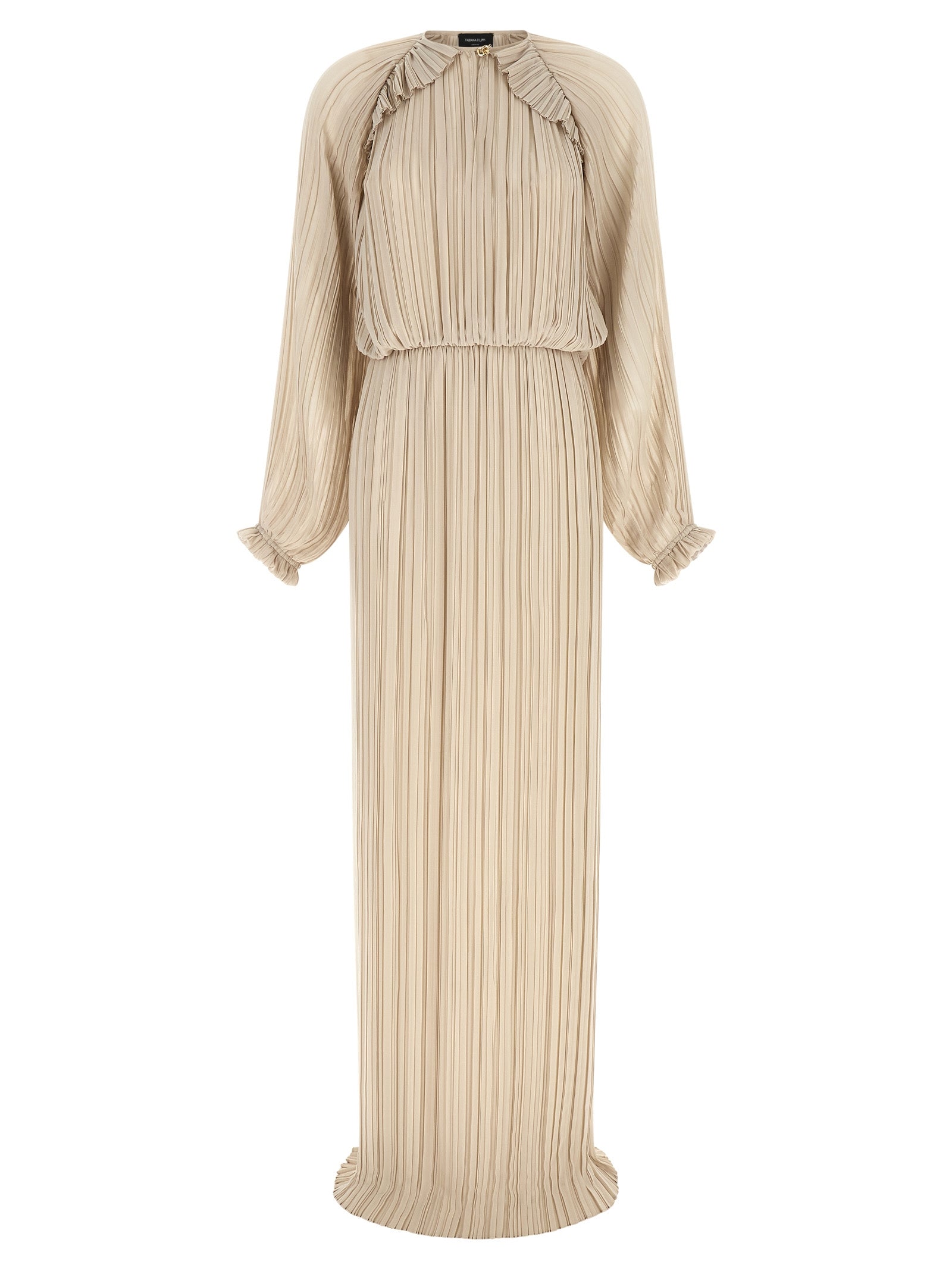 Fabiana Filippi Beigefarbenes Polyester-Maxikleid