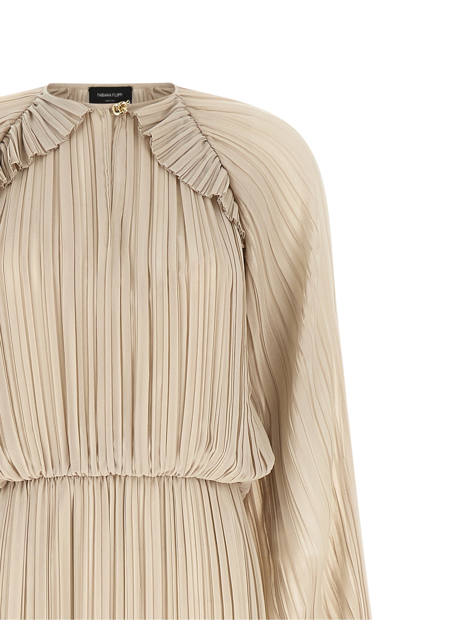 Fabiana Filippi Beigefarbenes Polyester-Maxikleid
