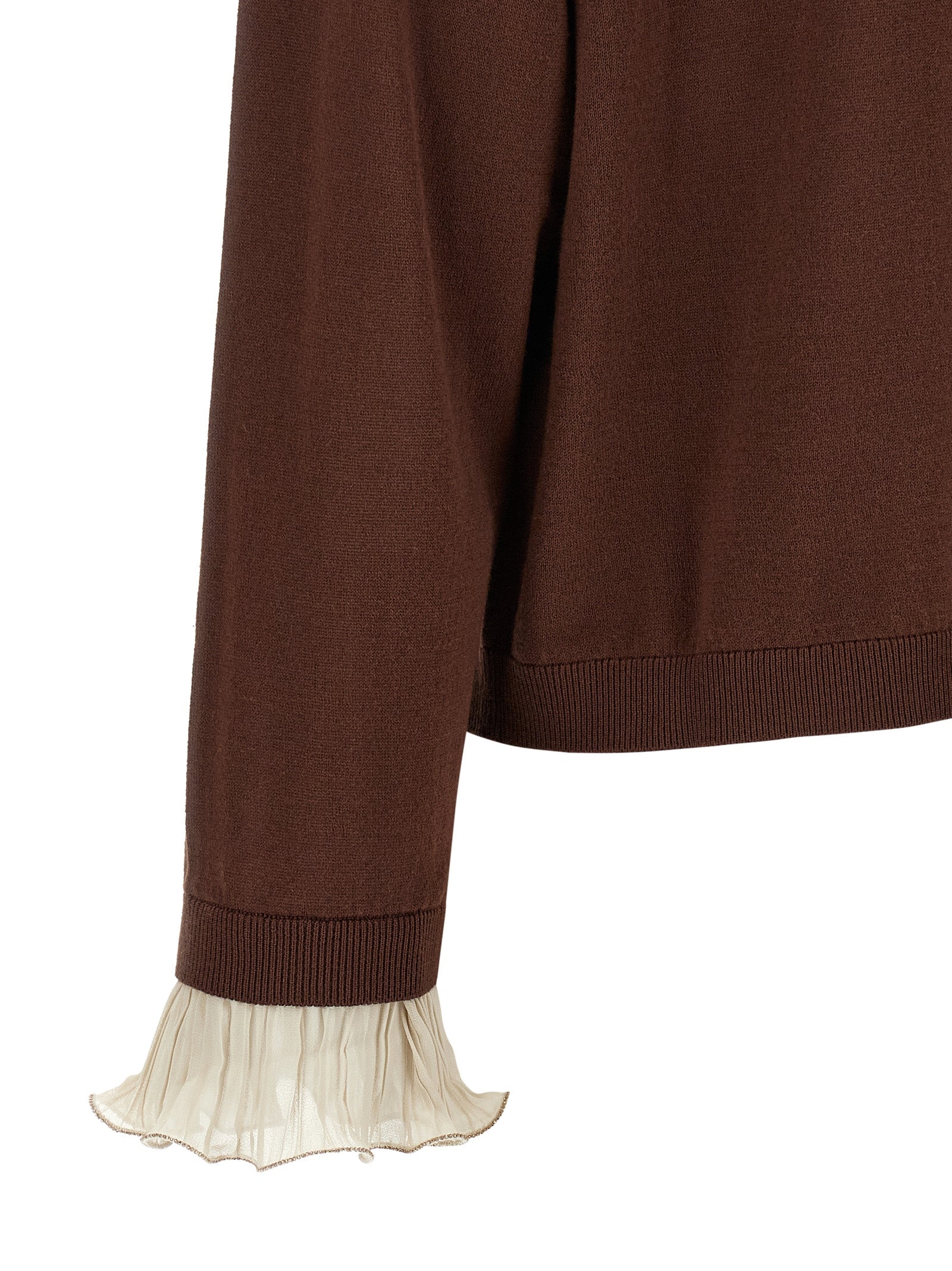 Fabiana Filippi Brauner Cardigan aus reiner Schurwolle