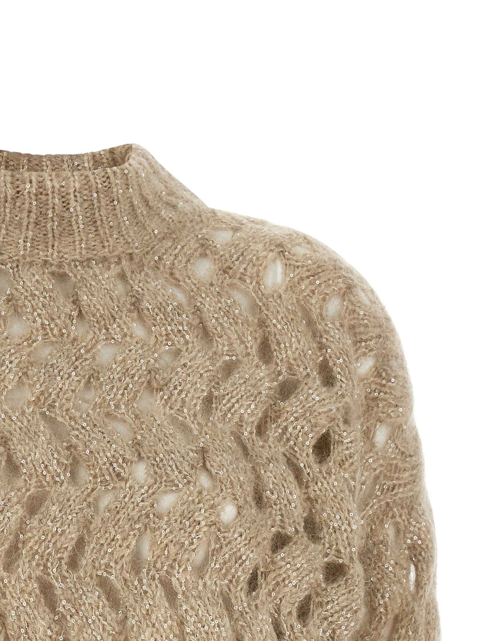 Brunello Cucinelli Beige Wollstrickjacke