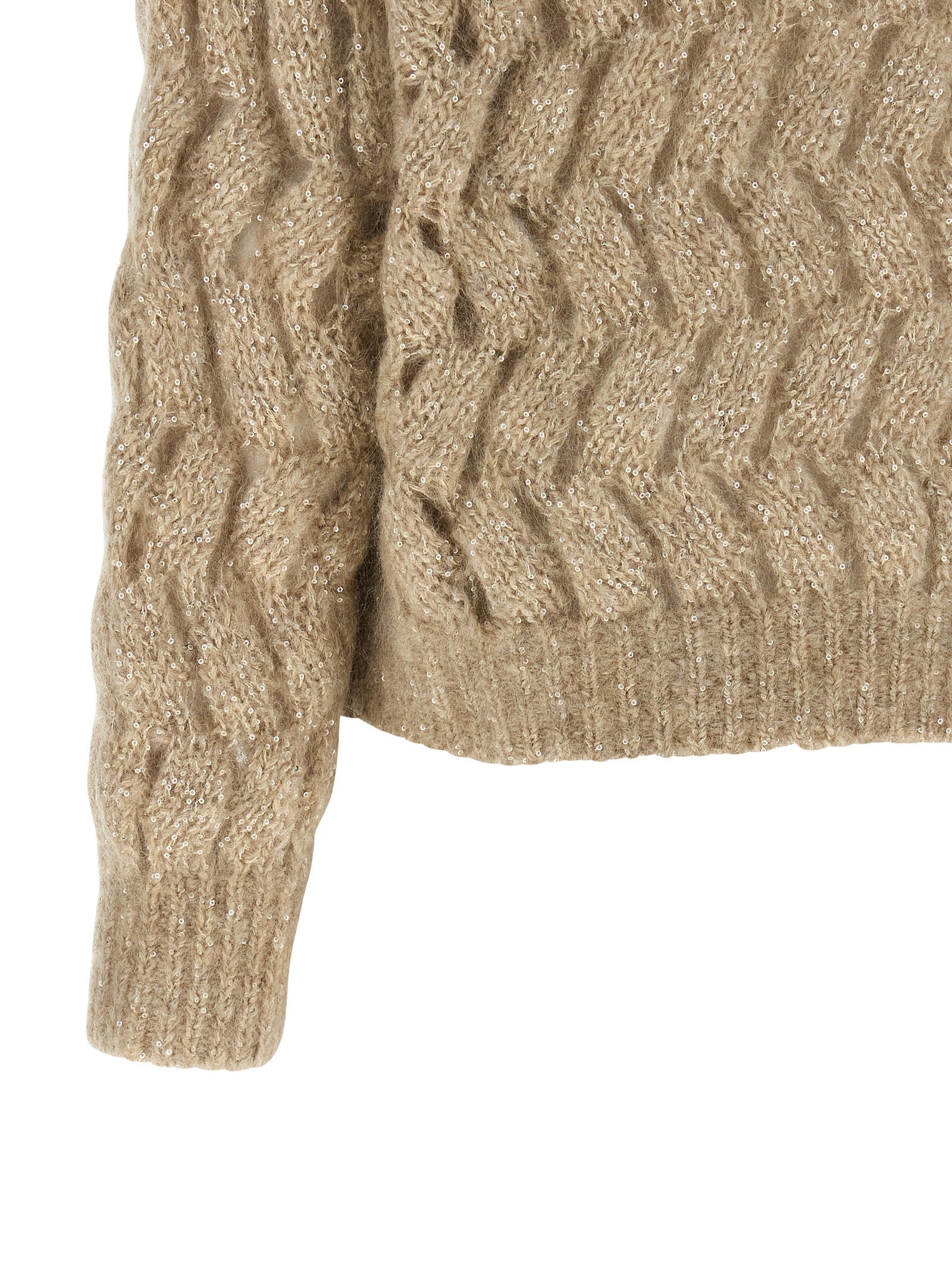 Brunello Cucinelli Beige Wollstrickjacke