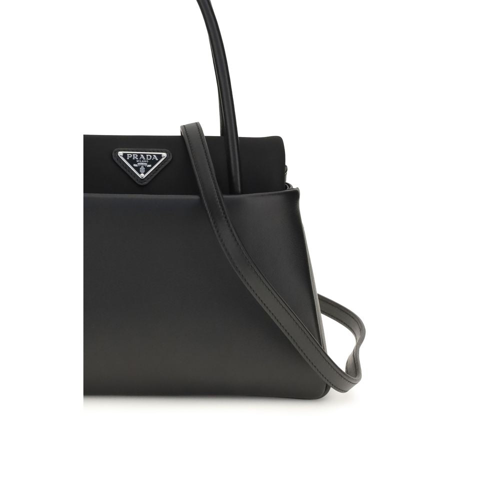 Prada Schwarze Kalbsleder Bos Taurus Handtasche