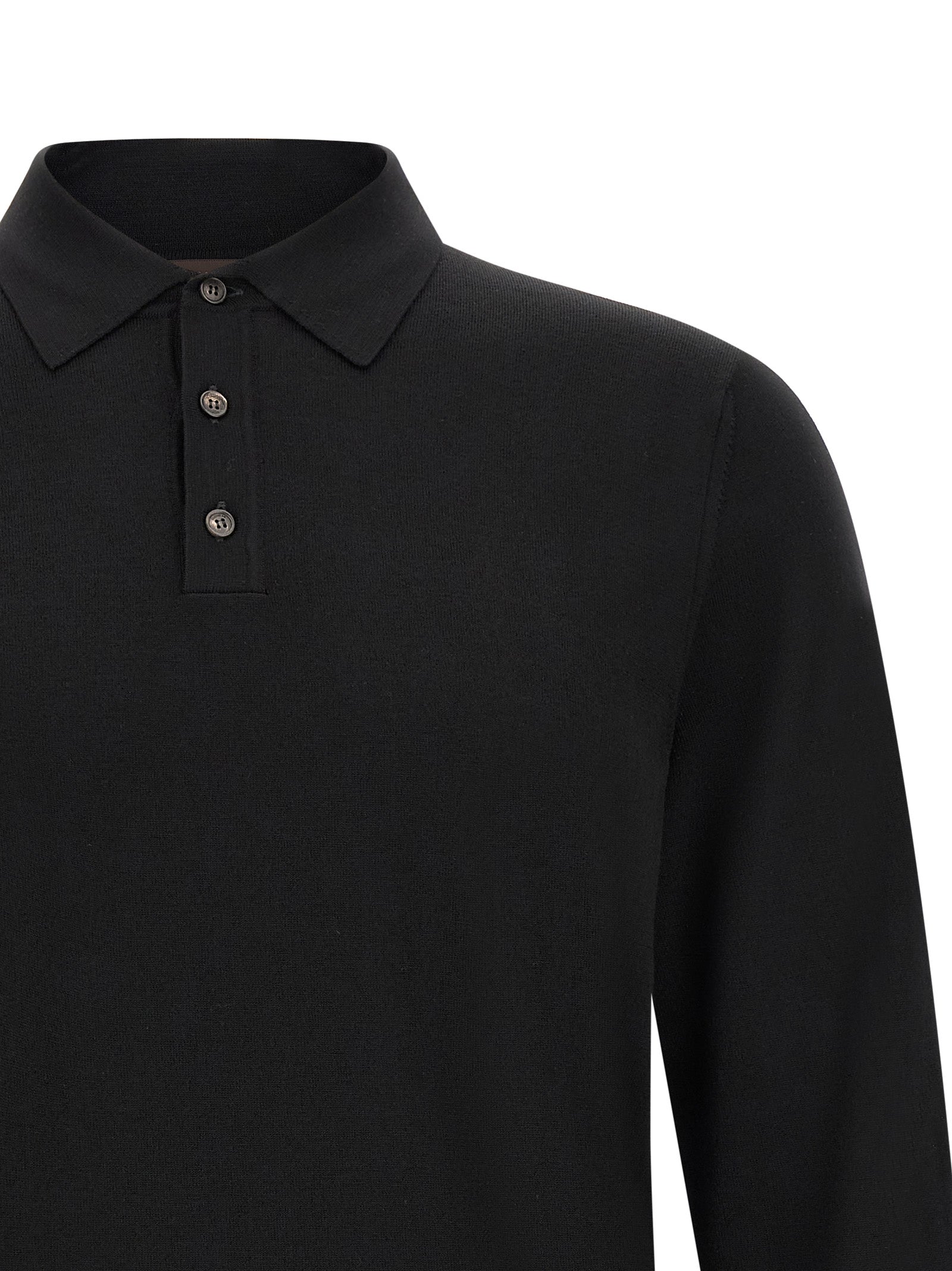 ZANONE Schwarzes Poloshirt aus reiner Schurwolle