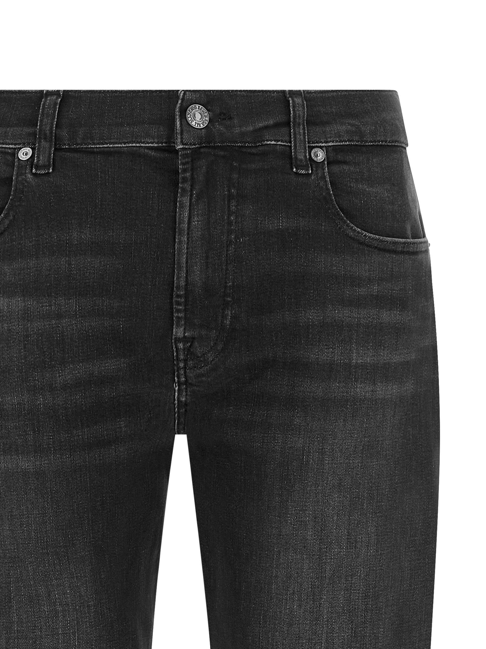 7 For All Mankind Schwarze Baumwolljeans im Relaxed Fit