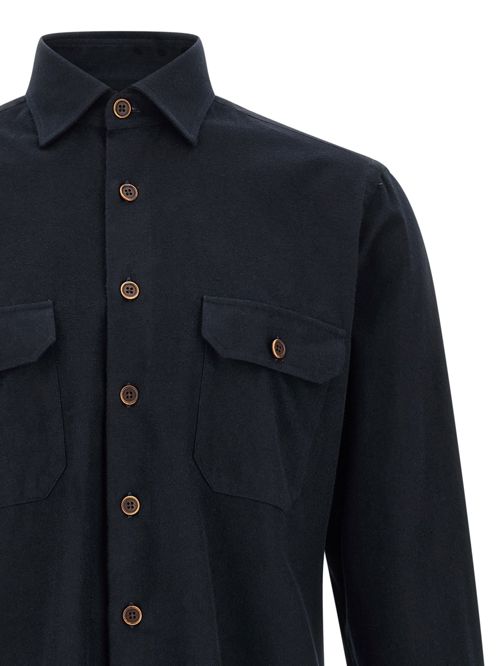 BORRIELLO Blaue Baumwollbluse