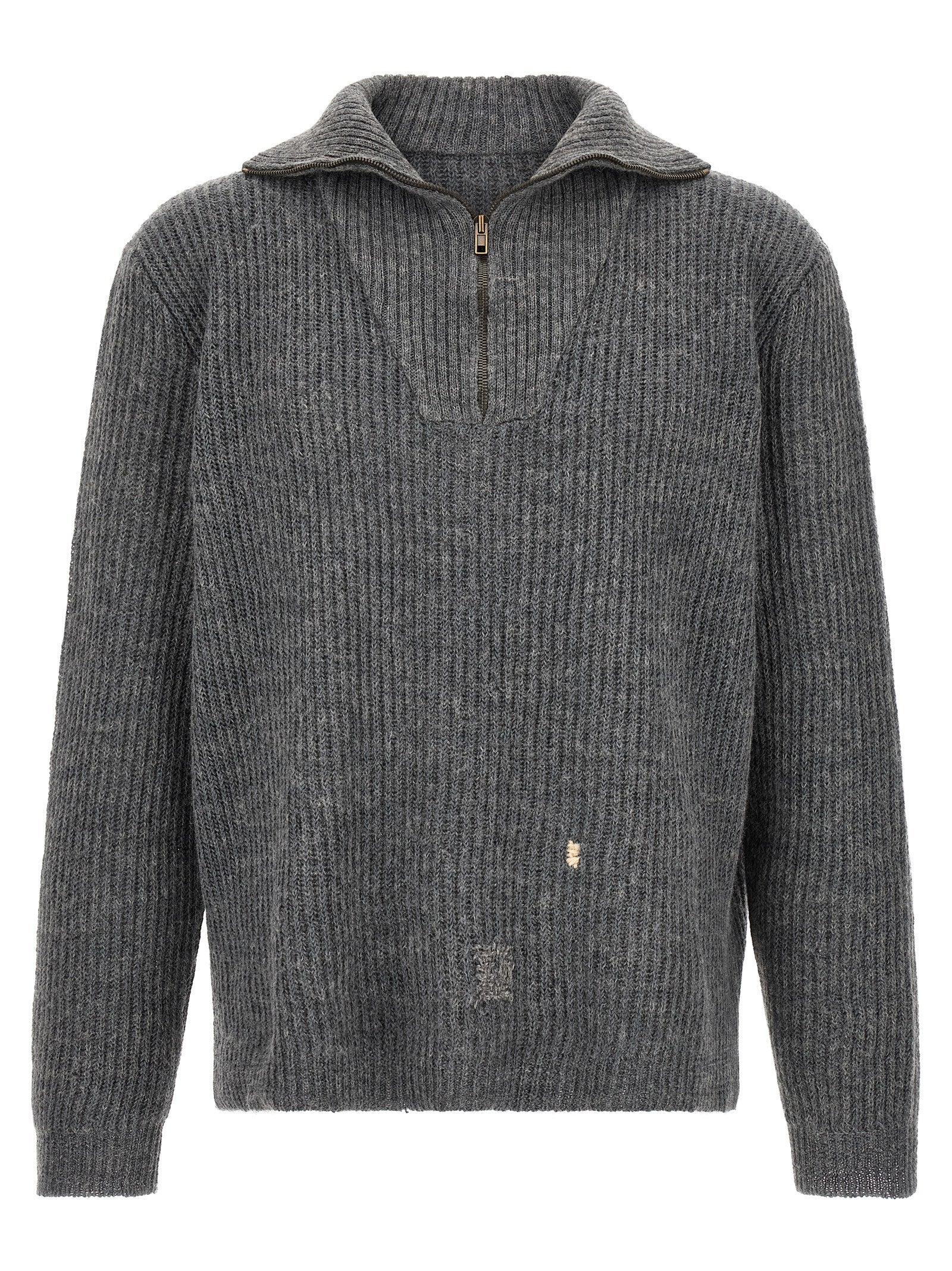 Maison Margiela Grauer Leinen-Cardigan