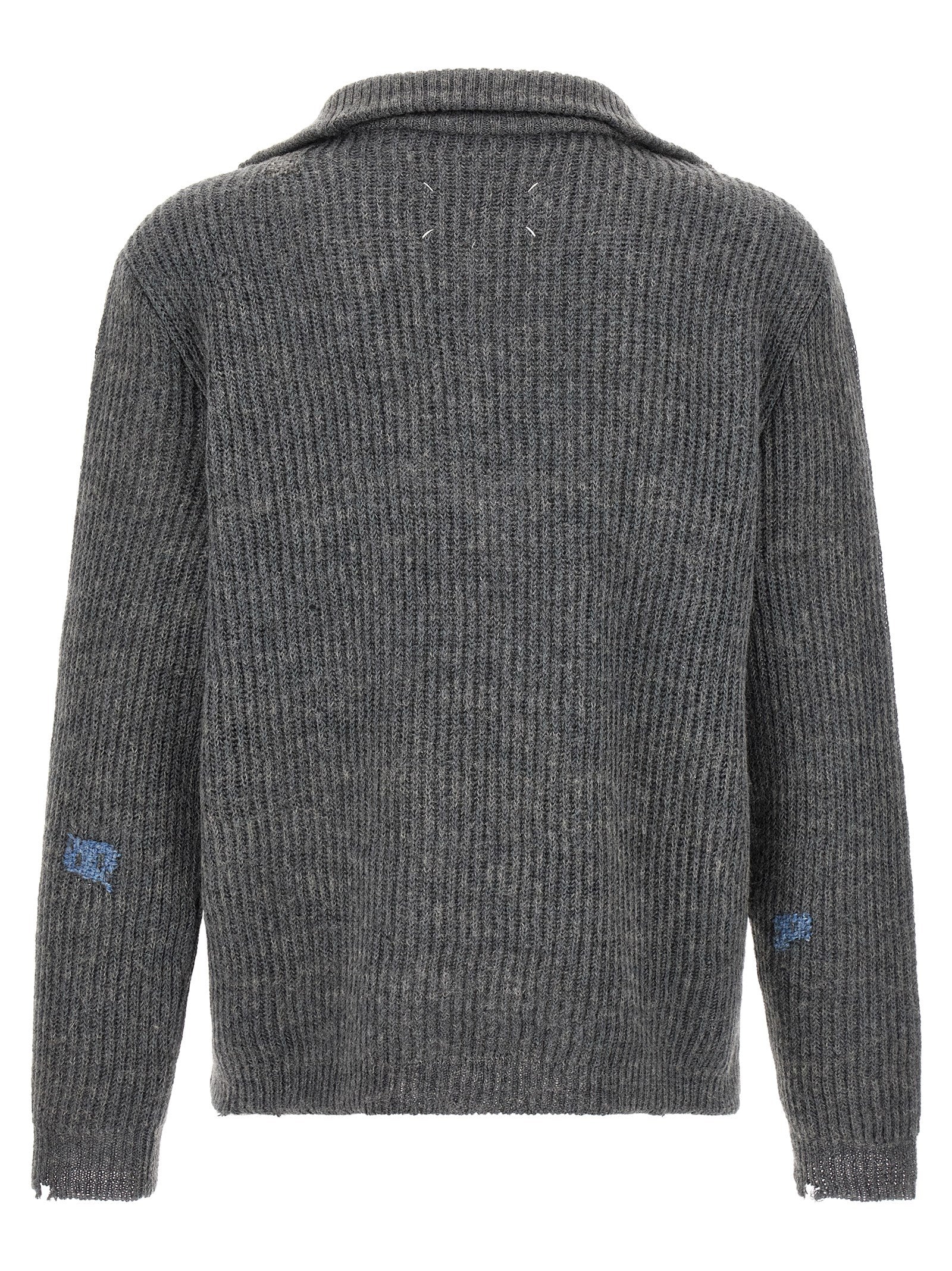Maison Margiela Grauer Leinen-Cardigan