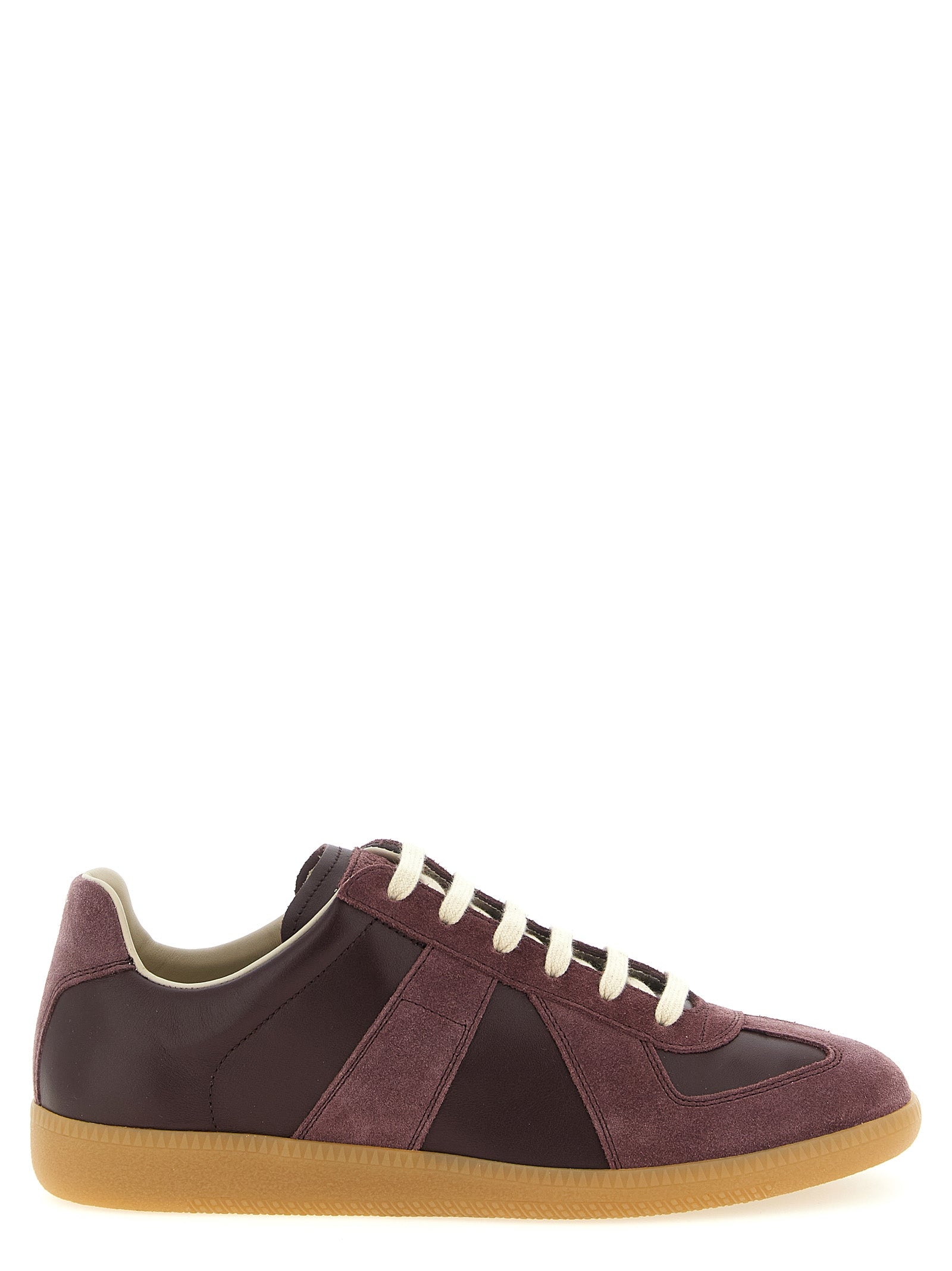 Maison Margiela Sneakers aus bordeauxrotem Kalbsleder