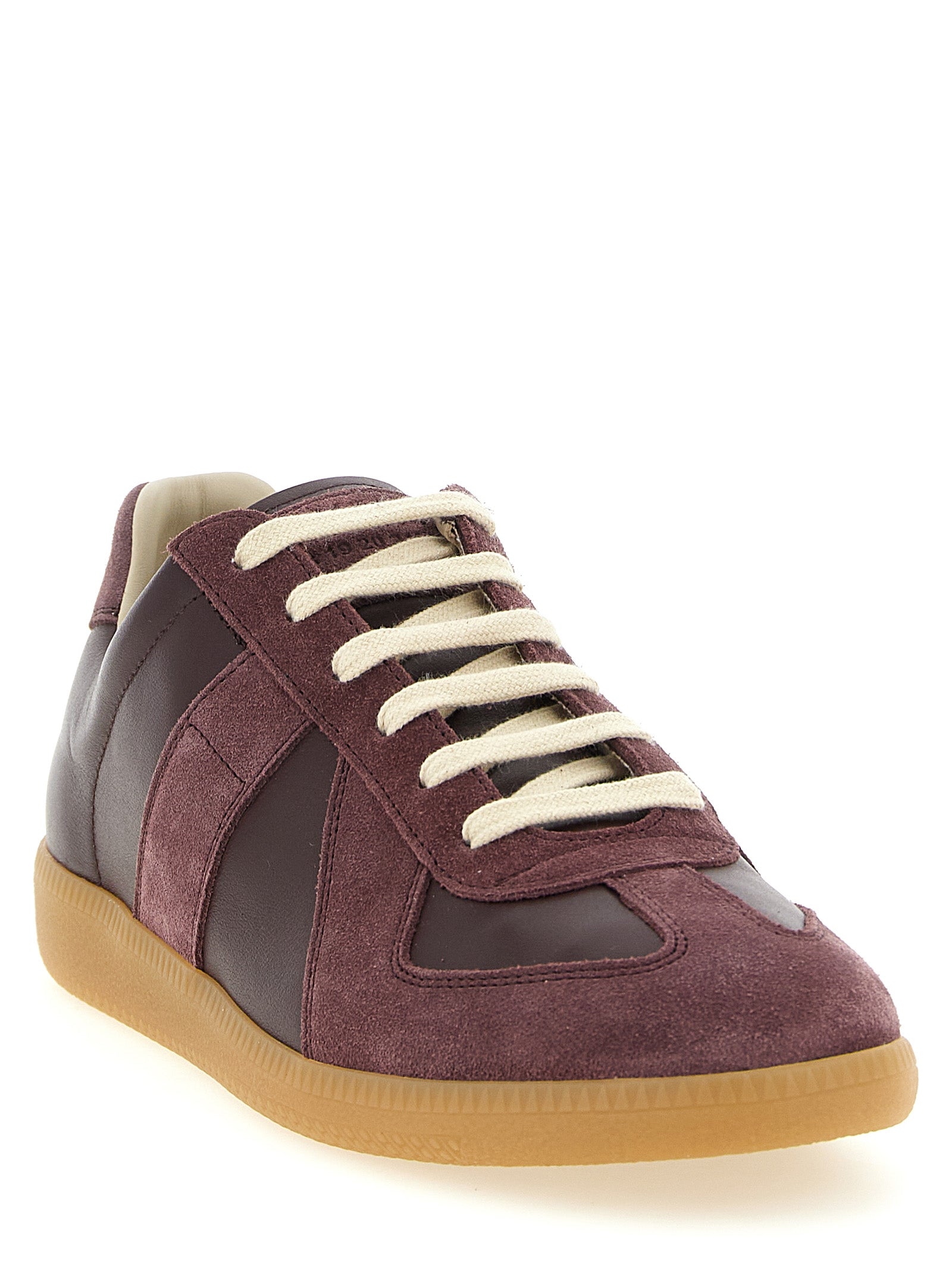 Maison Margiela Sneakers aus bordeauxrotem Kalbsleder