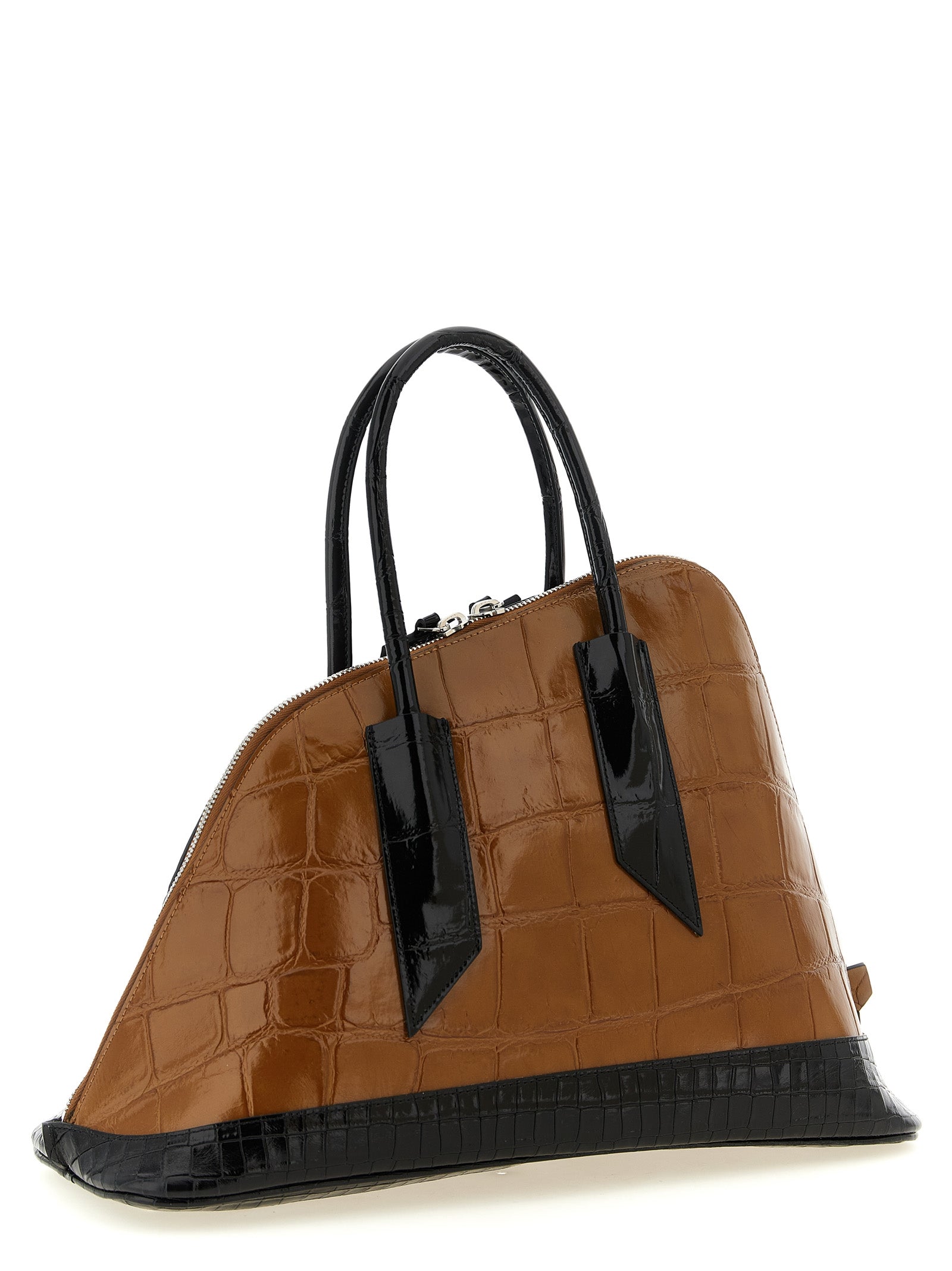 The Attico Braune Kalbsleder Bos Taurus Handtasche
