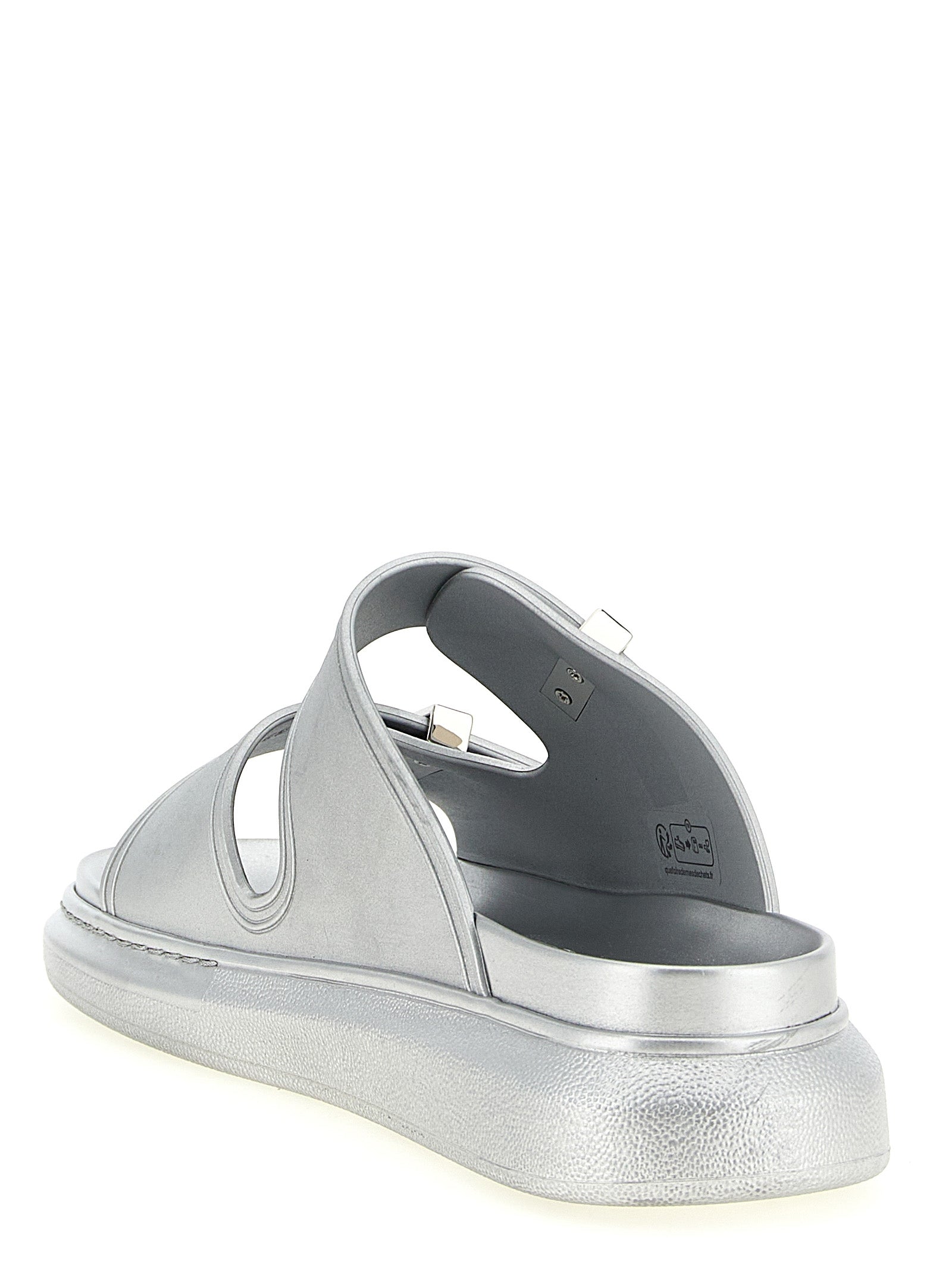 Alexander McQueen Silberne Gummislipper