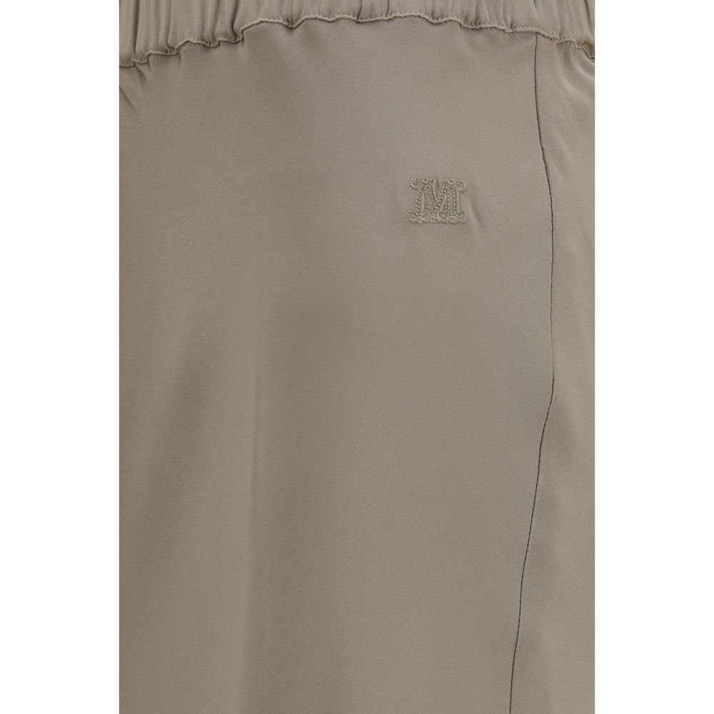 Max Mara Beiger Seidenrock in Maxi-Länge