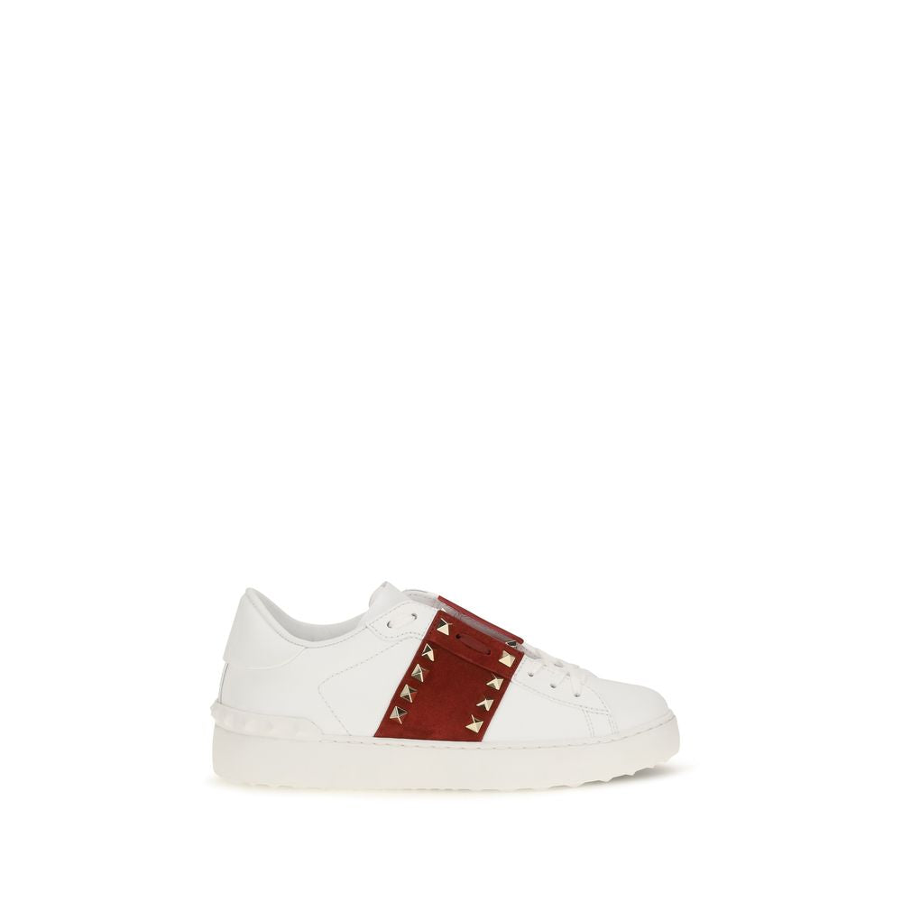 Valentino Garavani Weiße Low-Top-Sneaker aus Kalbsleder Bos Taurus