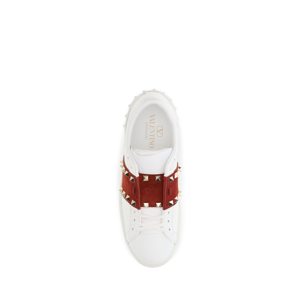 Valentino Garavani Weiße Low-Top-Sneaker aus Kalbsleder Bos Taurus