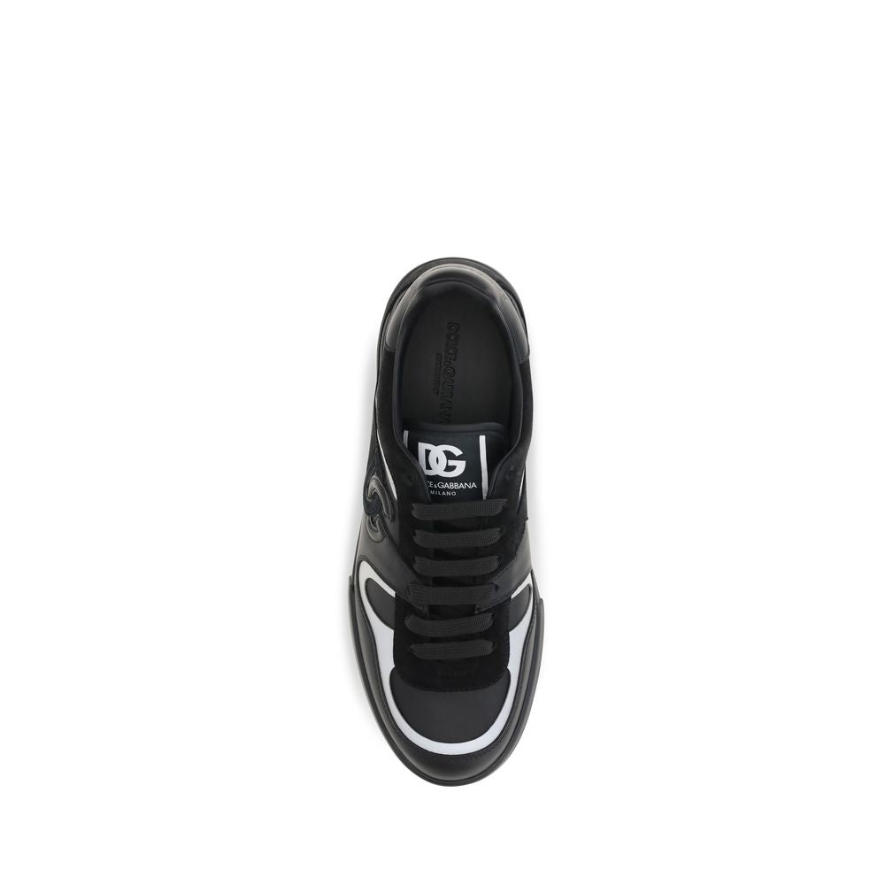 Dolce & Gabbana Schwarze Bos Taurus Kalbsleder-Sneakers