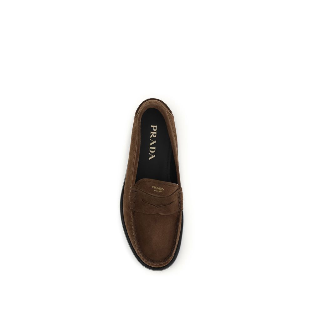 Prada Braune Mokassins aus Wildleder