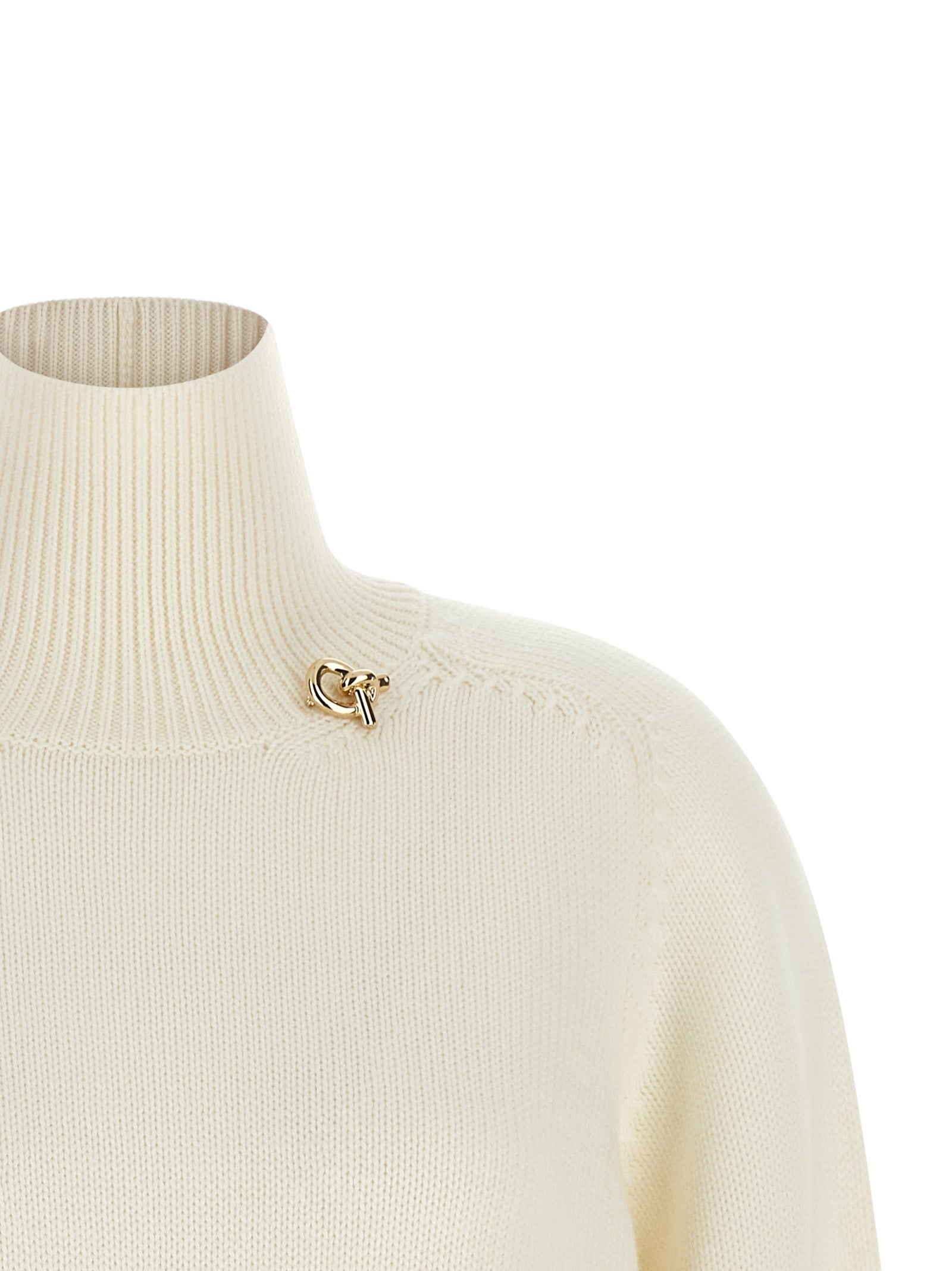 Fabiana Filippi Weiße Strickjacke aus reiner Schurwolle
