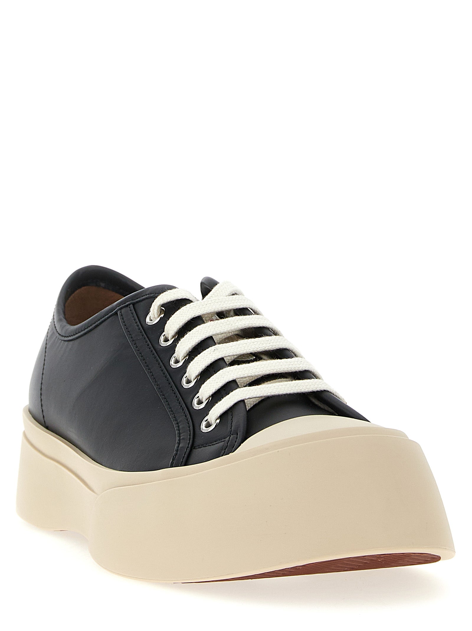 Marni Schwarze Kalbsleder Low-Top-Sneaker