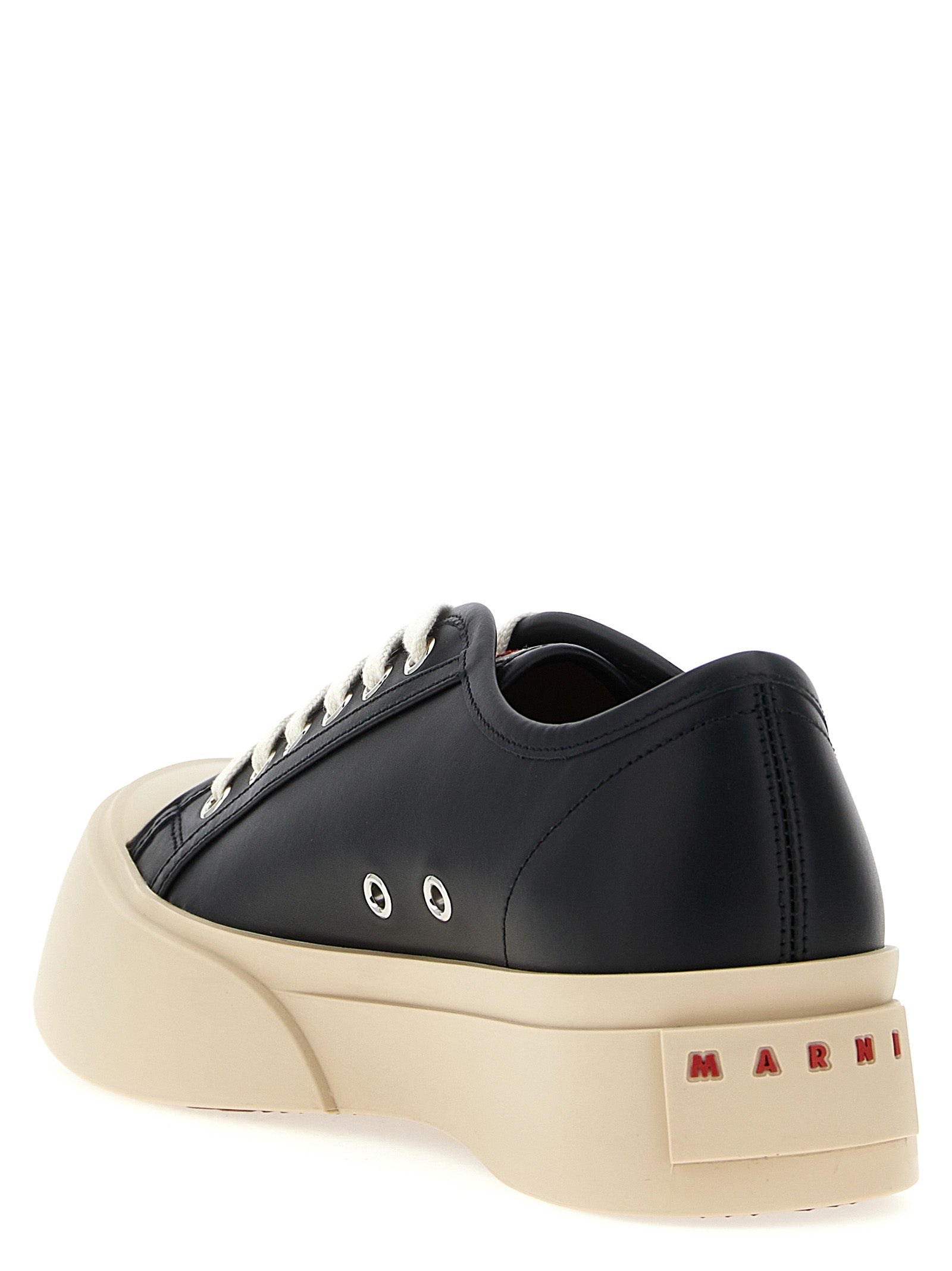 Marni Schwarze Kalbsleder Low-Top-Sneaker