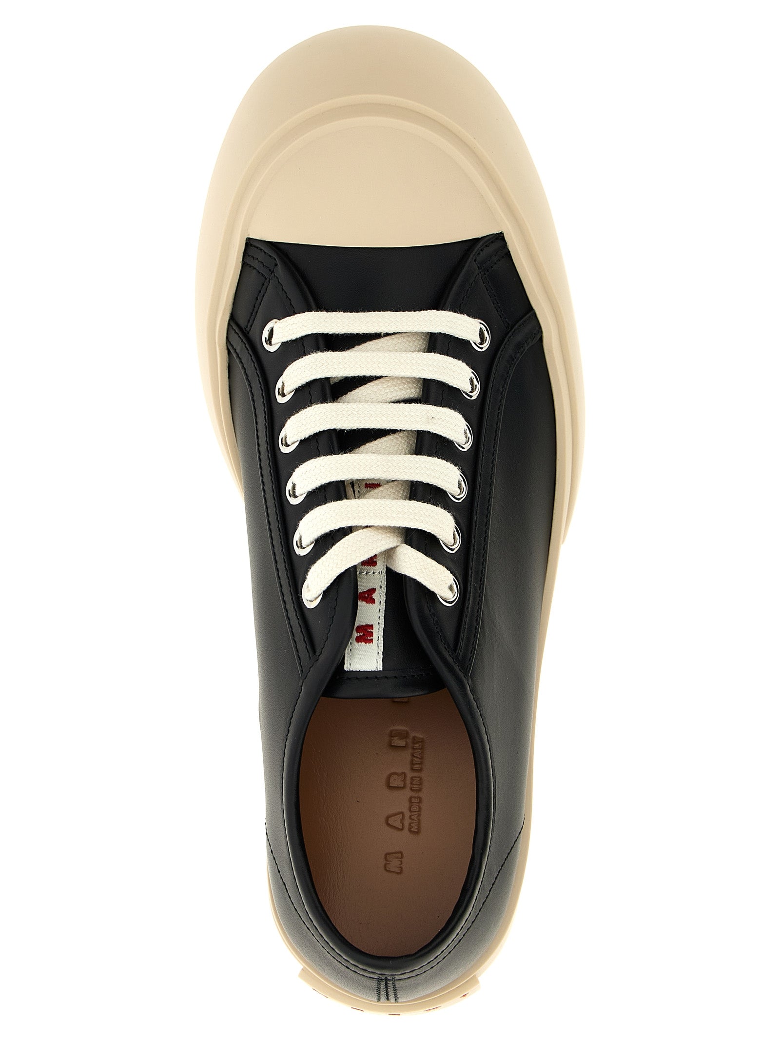 Marni Schwarze Kalbsleder Low-Top-Sneaker