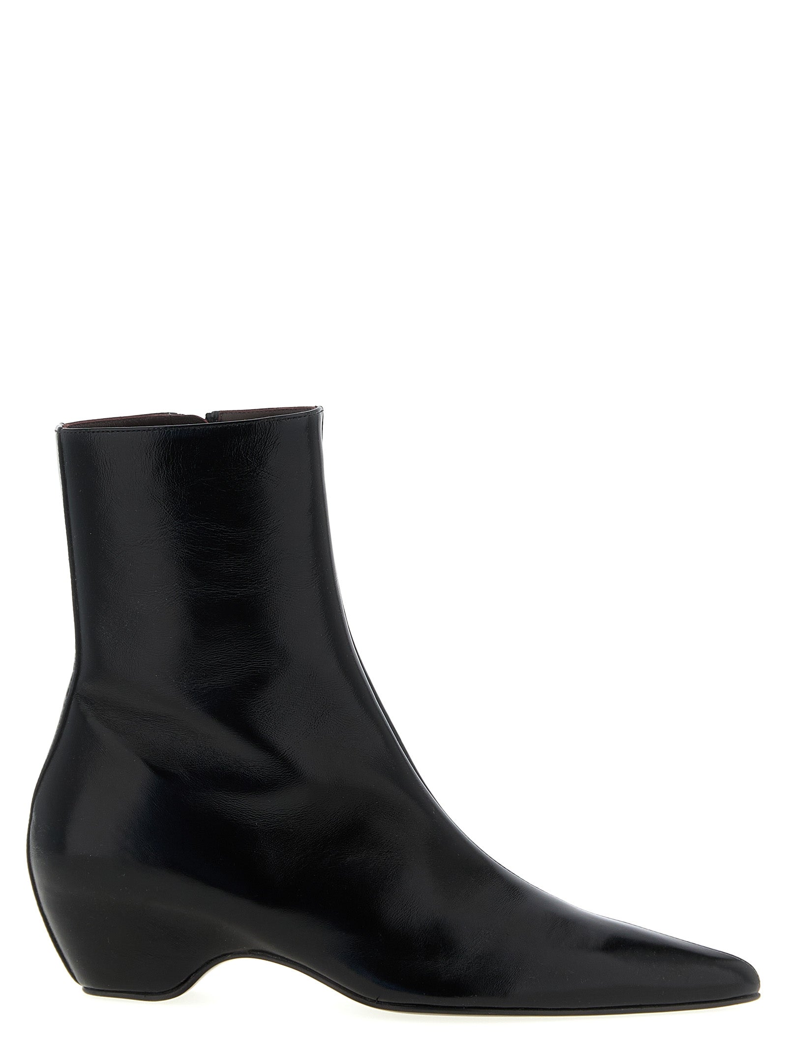 Khaite Schwarze Stiefeletten aus Kalbsleder