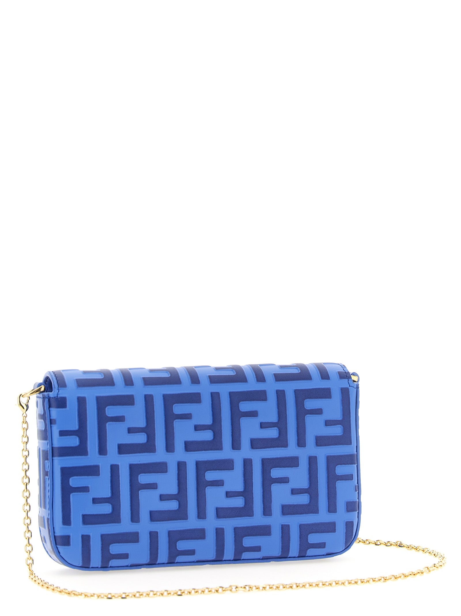 Fendi Kartenetui aus blauem Kalbsleder