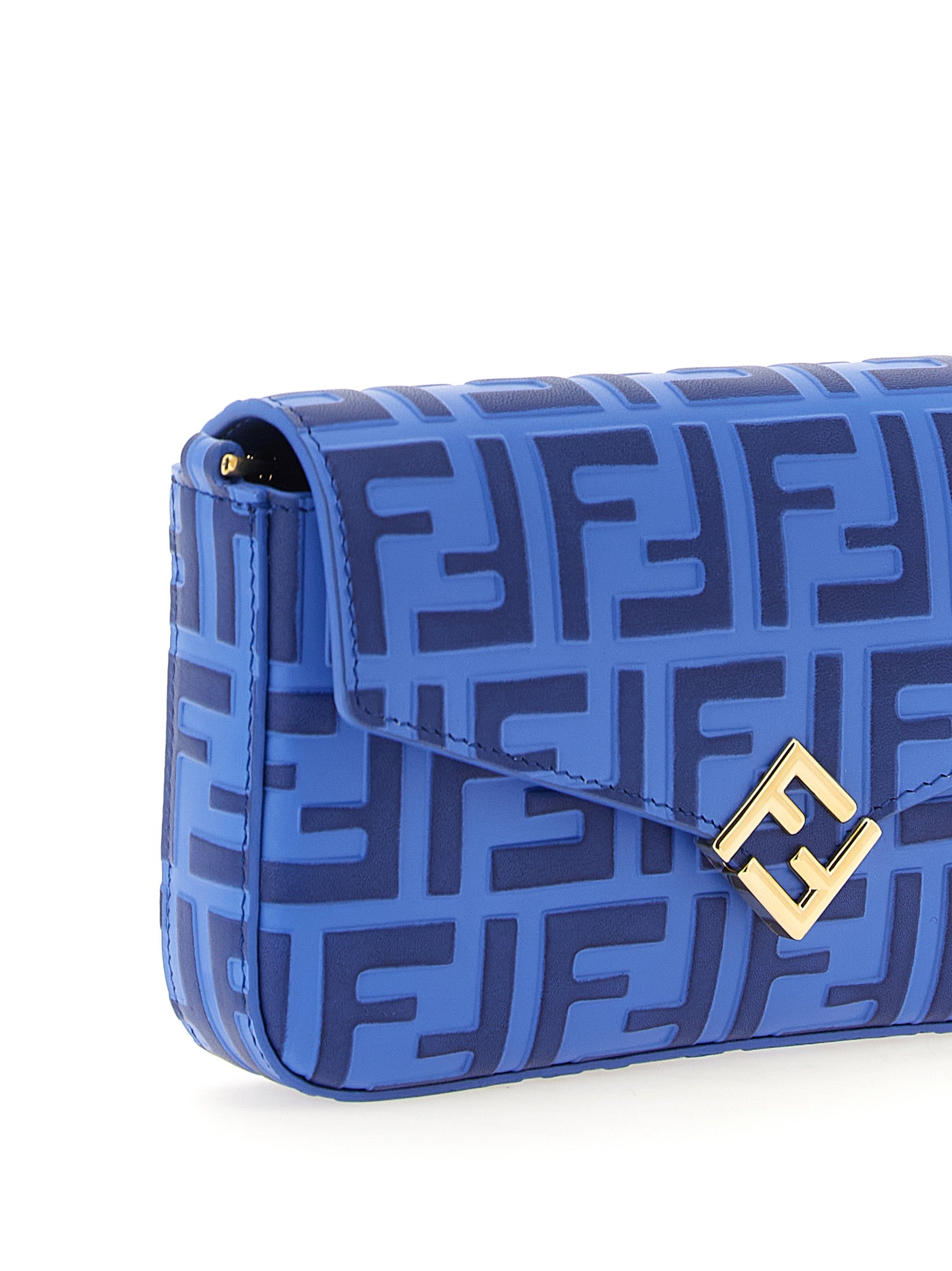 Fendi Kartenetui aus blauem Kalbsleder