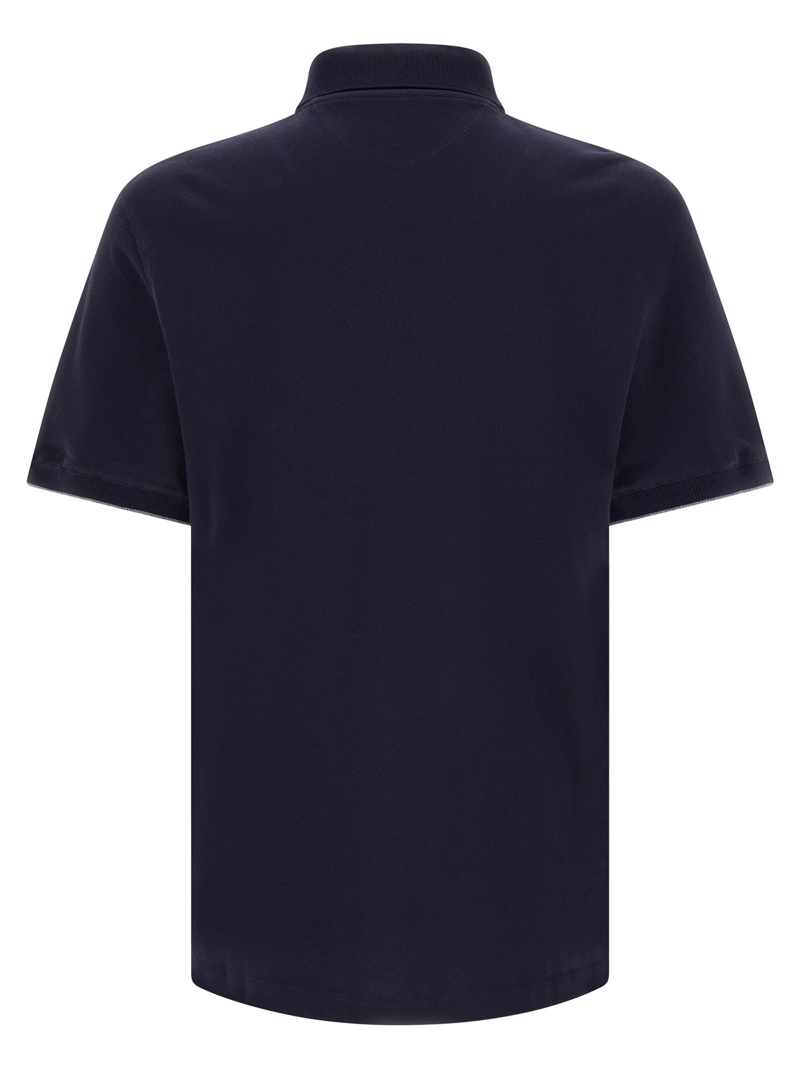 Brunello Cucinelli Blaues Baumwoll-Polohemd