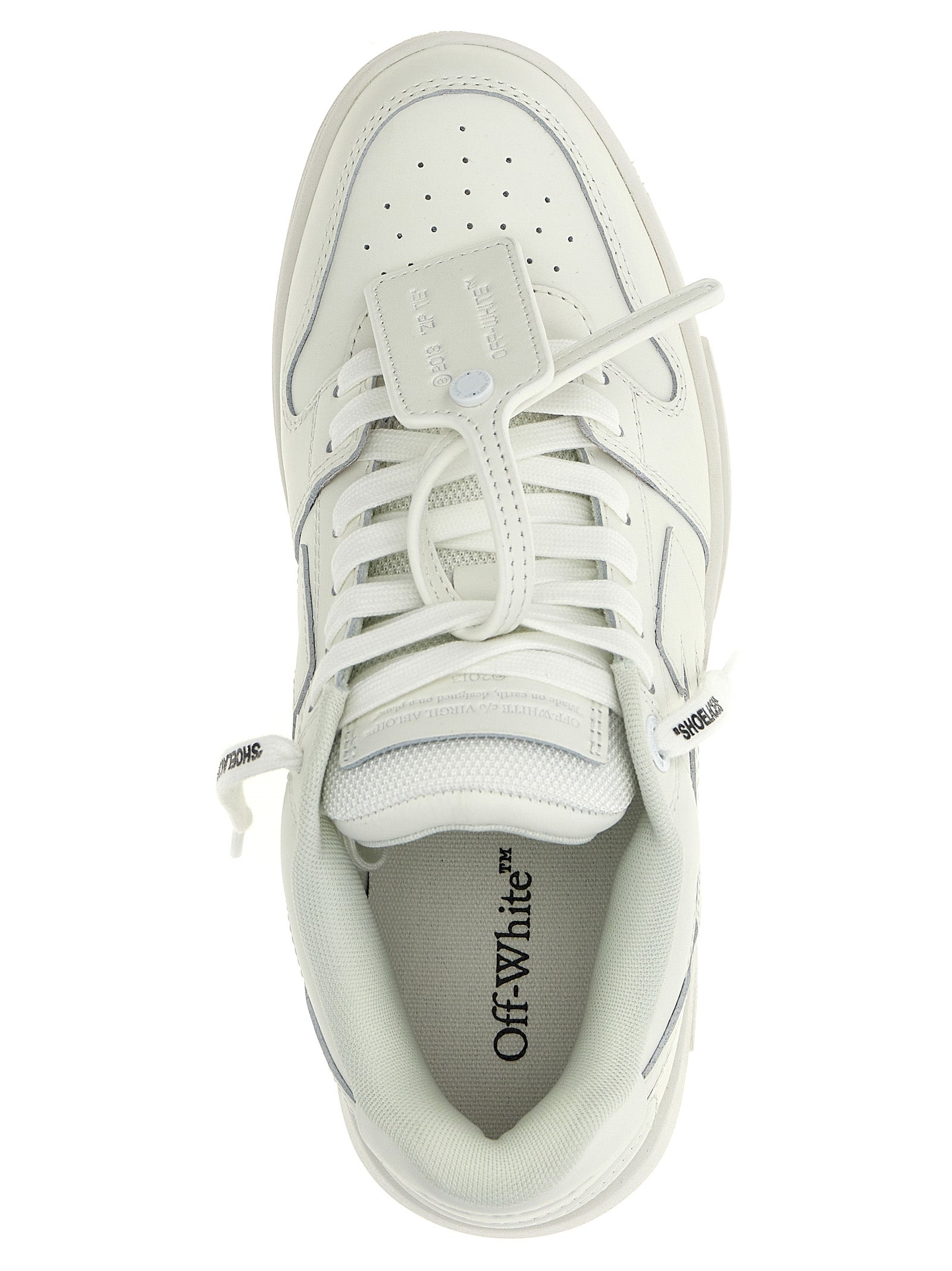 Off-White Weiße Kalbsleder Low-Top-Sneaker