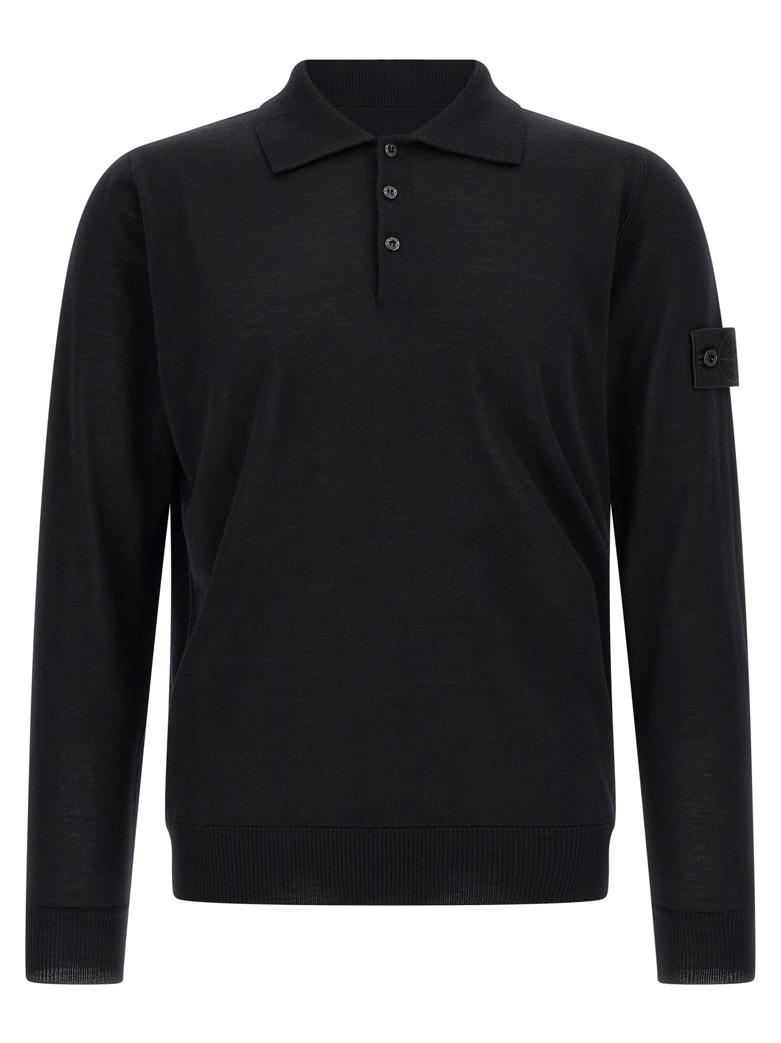 Stone Island Schwarzer Cardigan aus Schurwolle