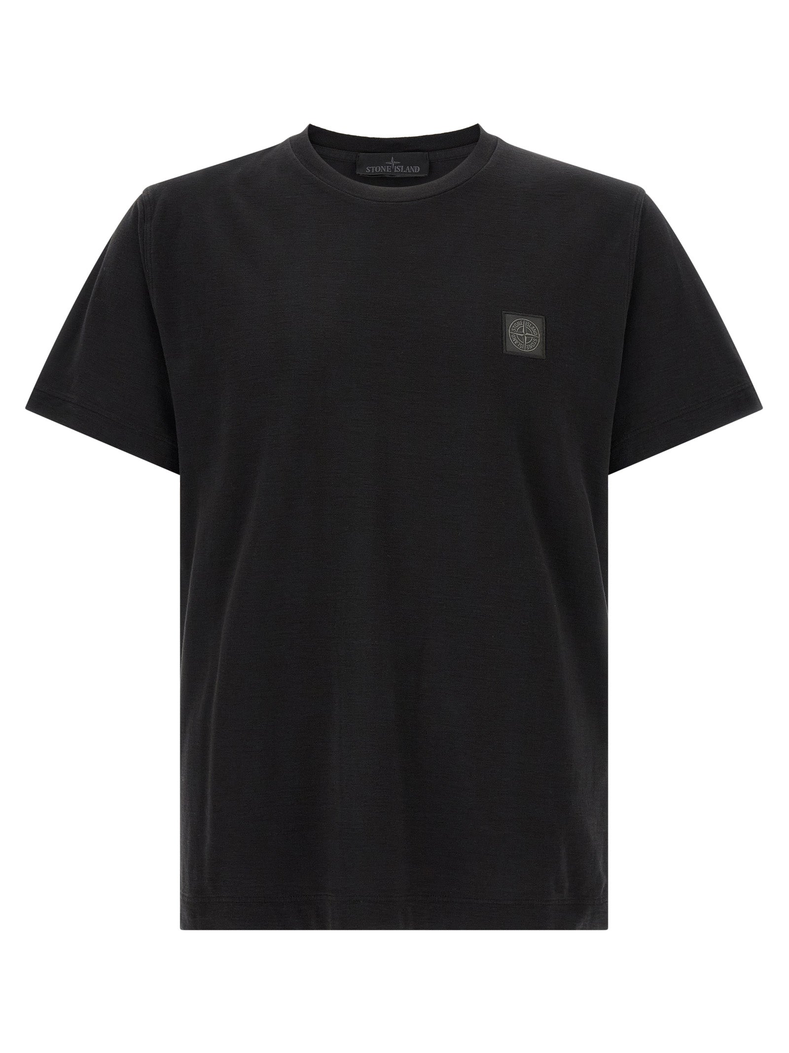 Stone Island Schwarzes Baumwoll-T-Shirt