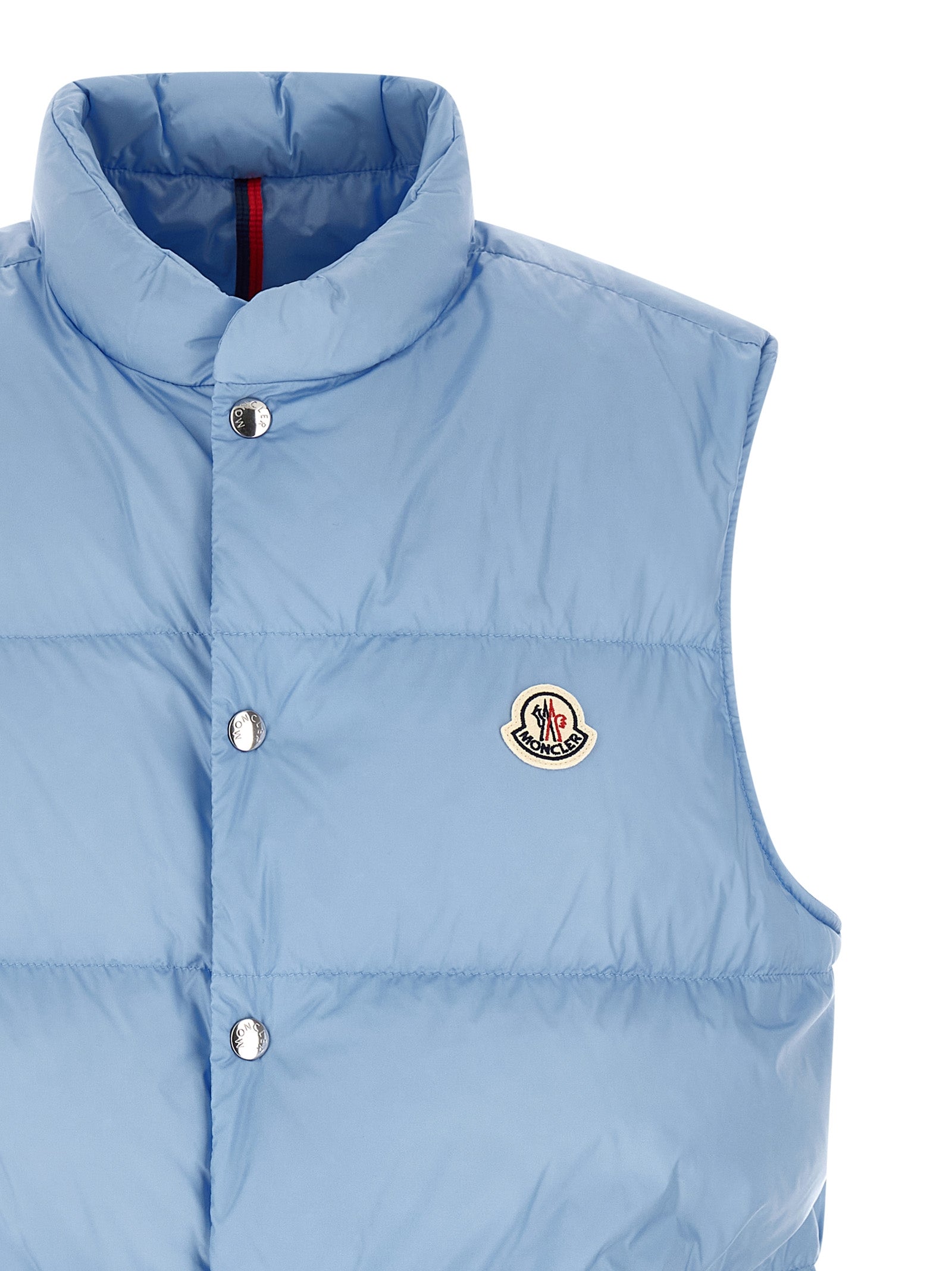 Moncler Blaue Ärmellose Jacke aus Polyamid