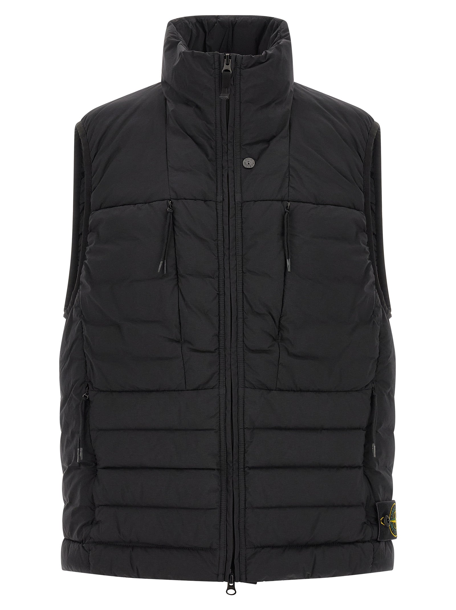 Stone Island Schwarze ärmellose Jacke aus Polyamid