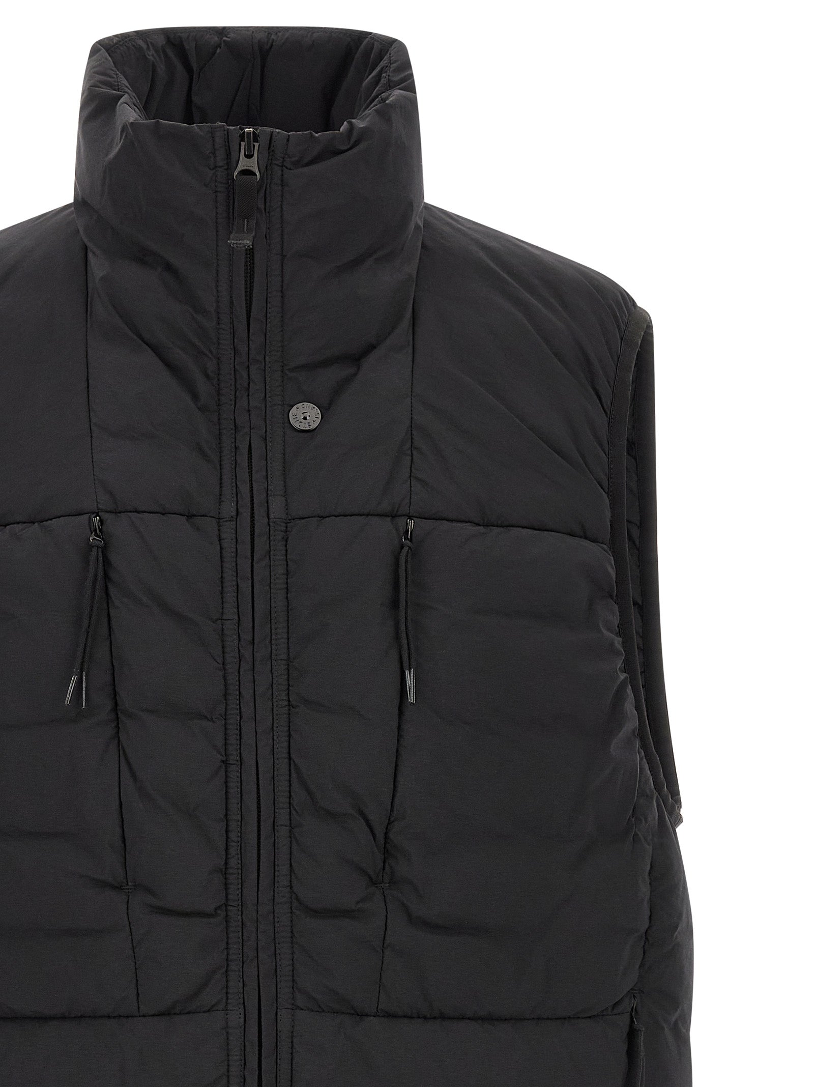 Stone Island Schwarze ärmellose Jacke aus Polyamid