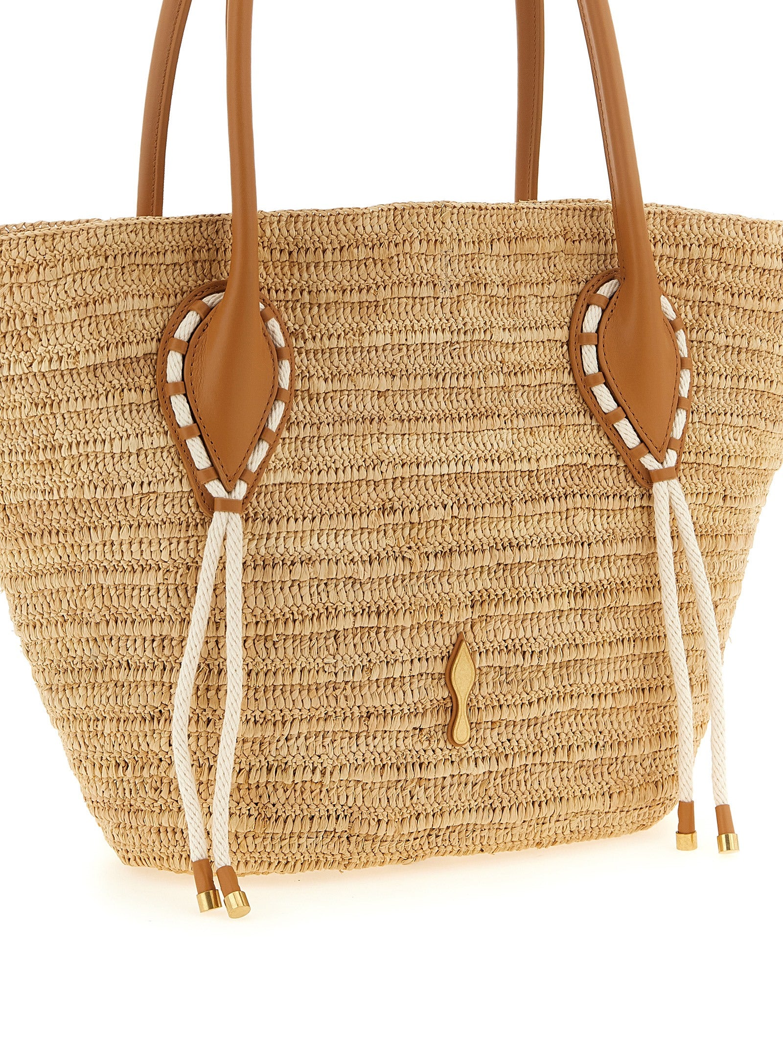 Christian Louboutin Beige Raffia Shopper